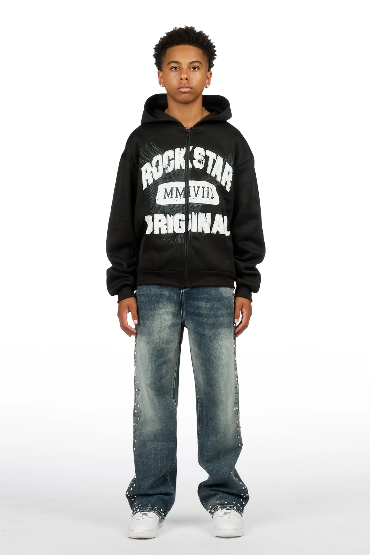 Boys Lavi Blue Rhinestone Straight Fit Jean