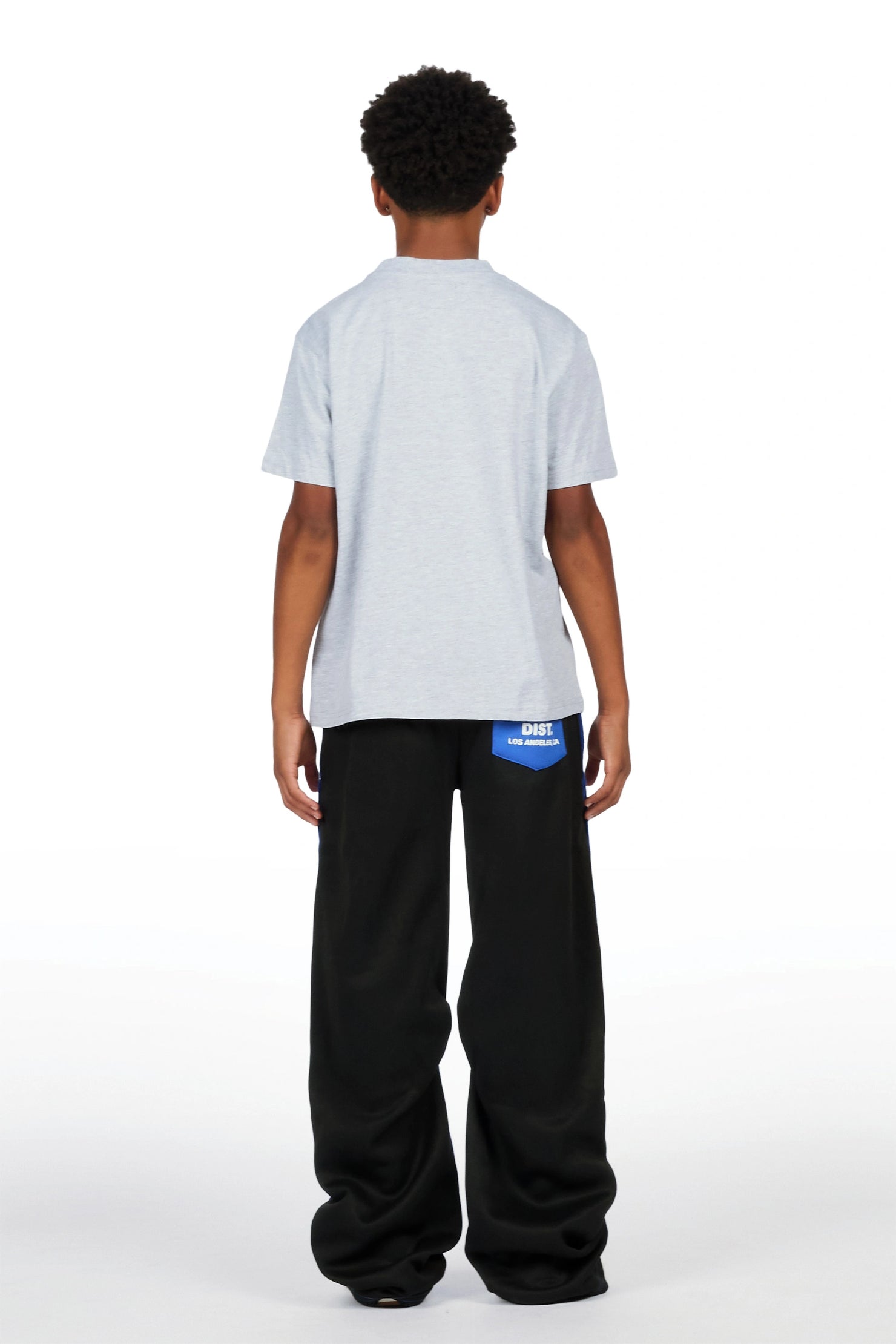 Boys Canaan Black/Royal Double Waisted Baggy Track Pant