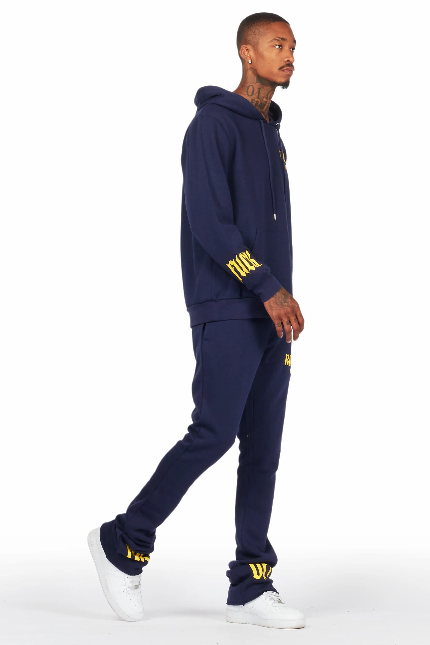Omar Navy/Yellow Stacked Flare Track Set