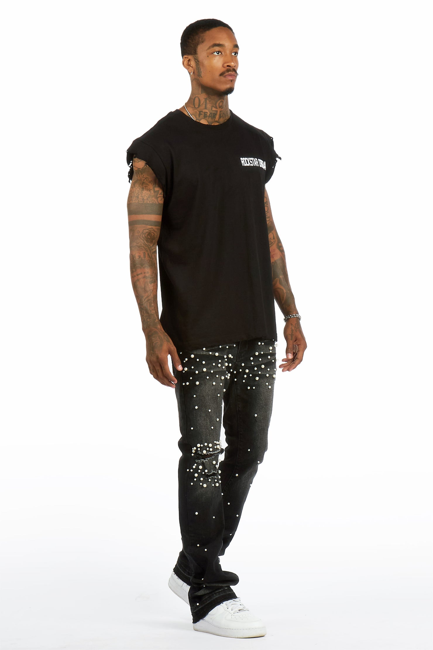 Lennux Black Pearl Stacked Fit Jean