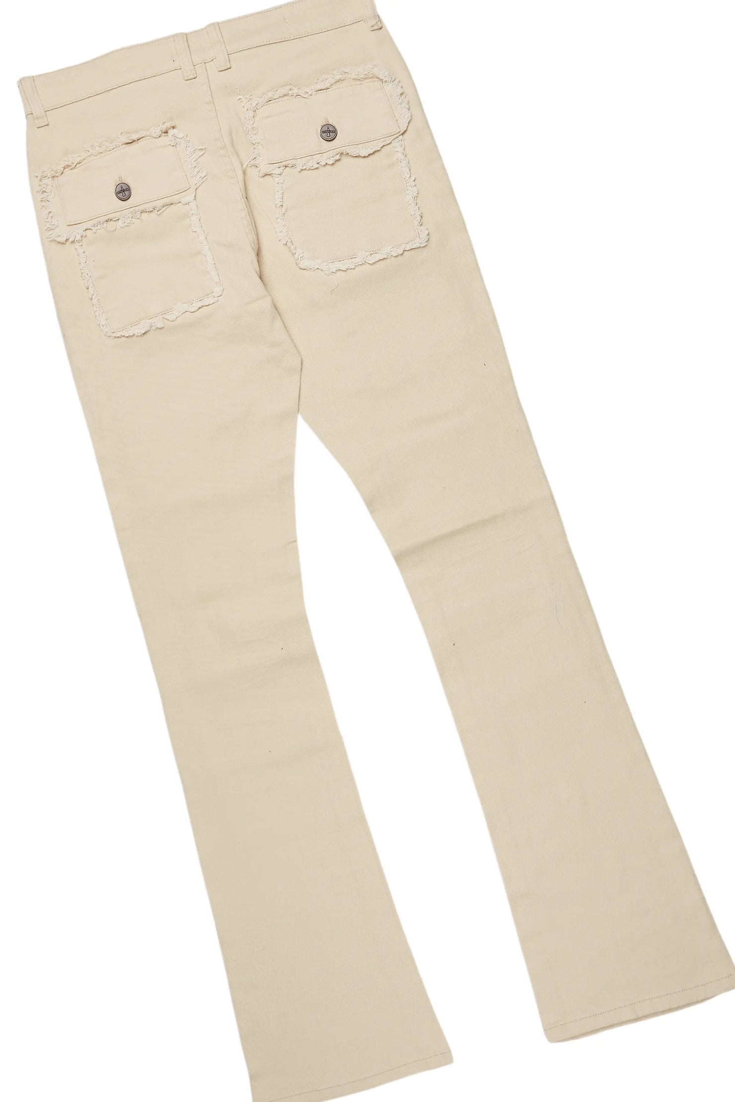 Lake White/Beige T-Shirt/Stacked Flare Cargo Jean Bundle