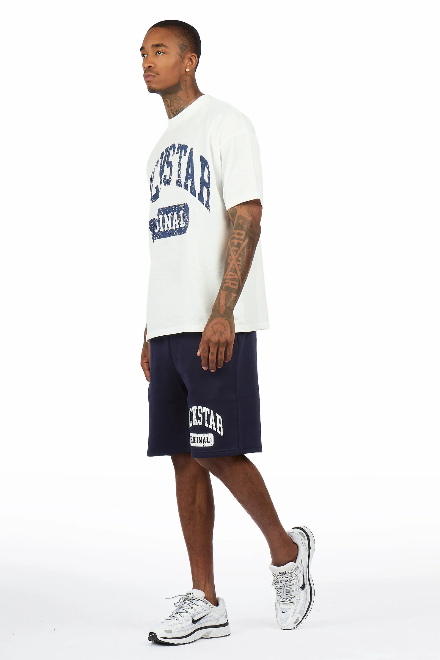 Zig White/Navy T-Shirt/Short Set