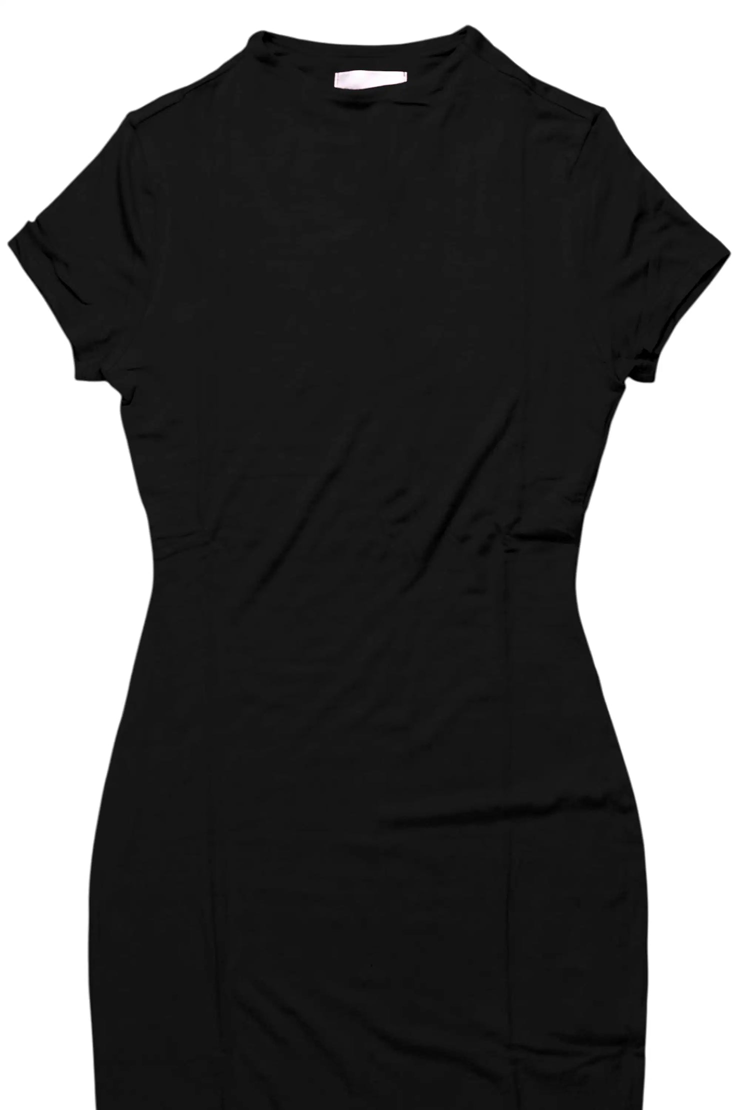 Sharaya Black Short Sleeve Midi Dress