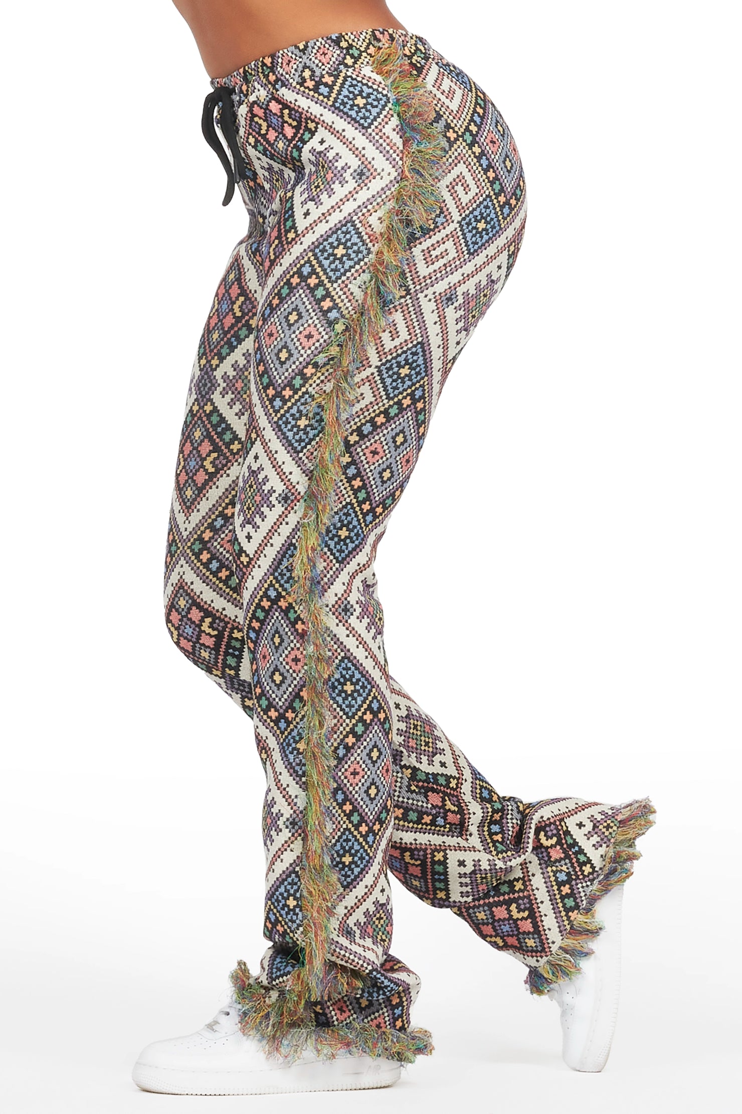 Missy Black Multi Print Tapestry Stacked Pant