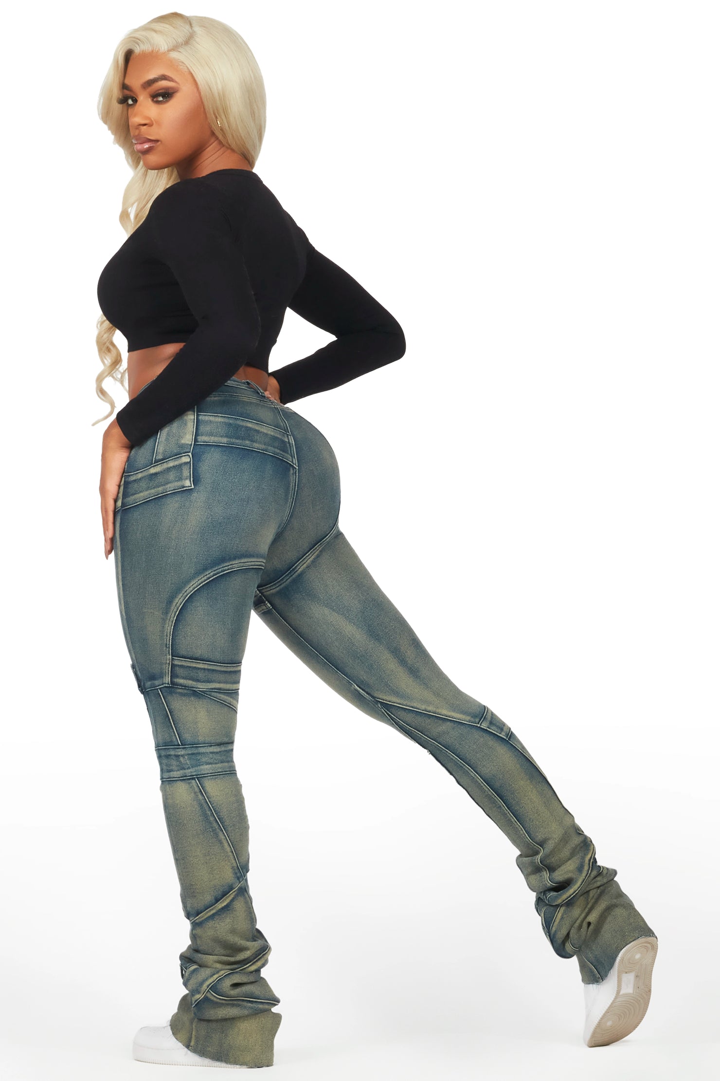 Wynter Tinted Dark Wash Super Stacked Jean