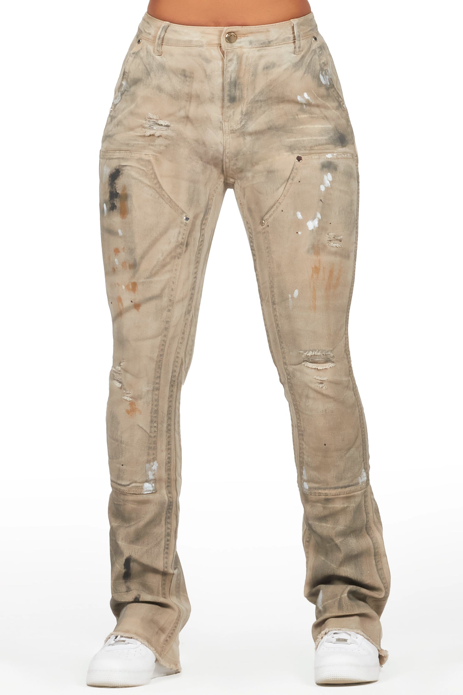 Miesha Brown Stacked Flare Jean