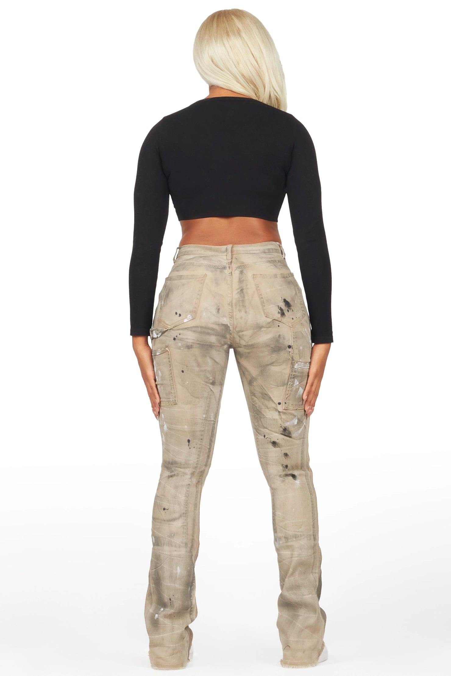 Miesha Brown Stacked Flare Jean
