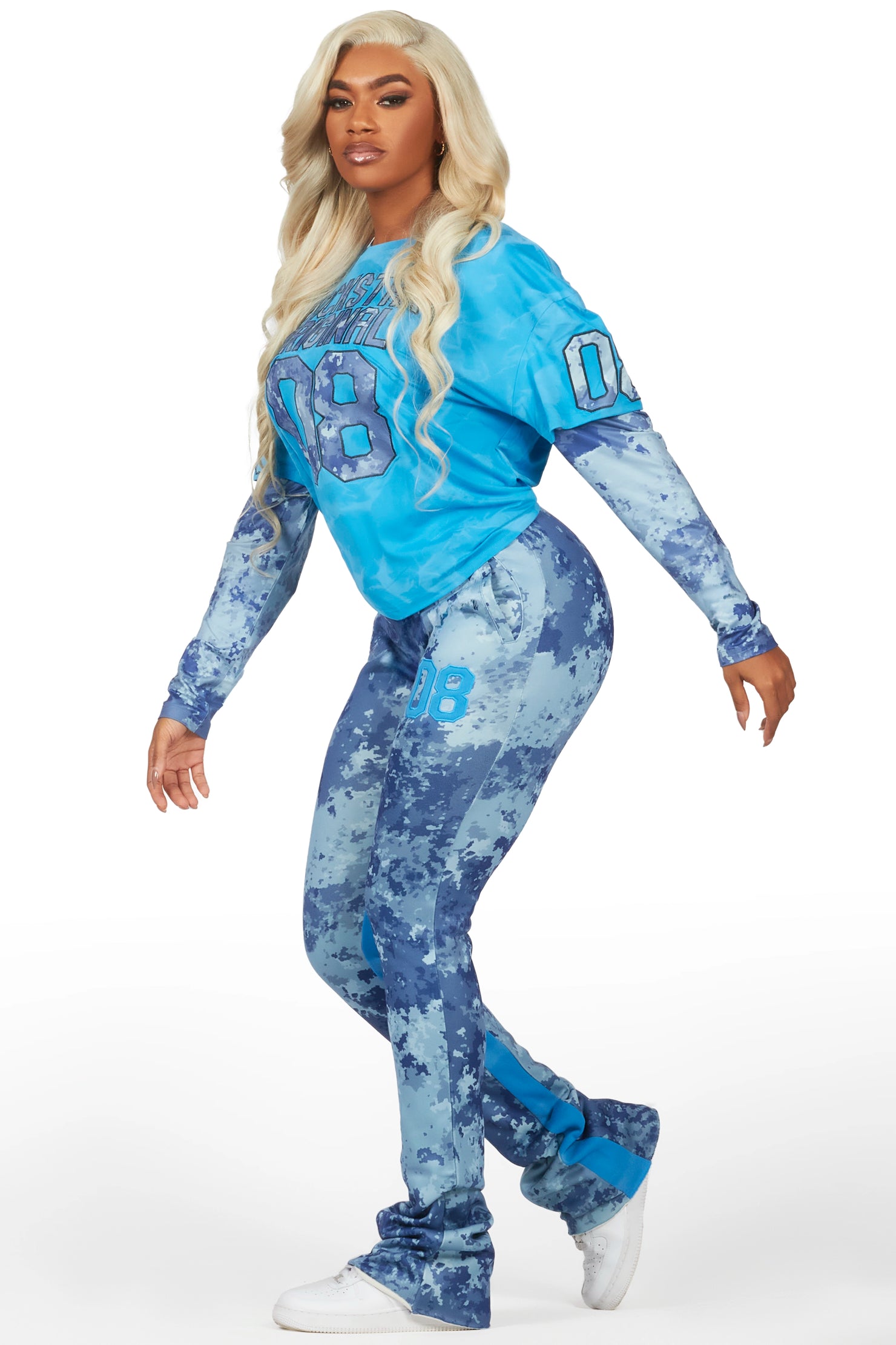 Chriseana Blue/Digital Camo Double Layer T-Shirt Trackset