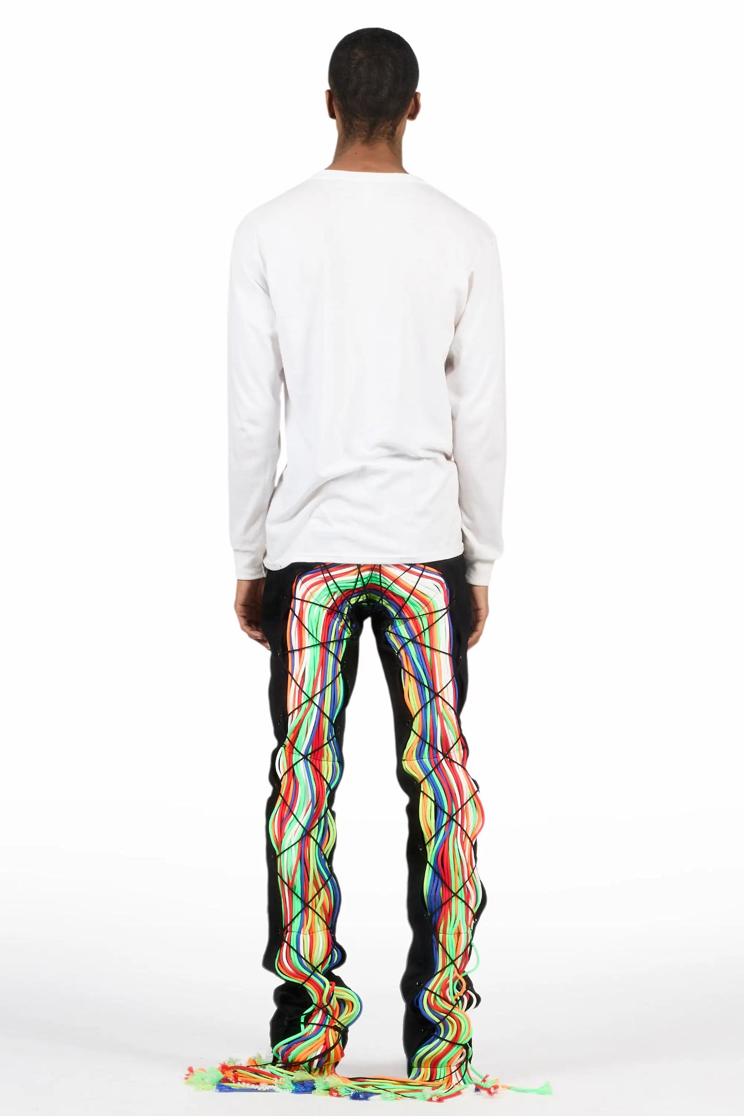 Otto Black/Multi Stacked Flare Jean
