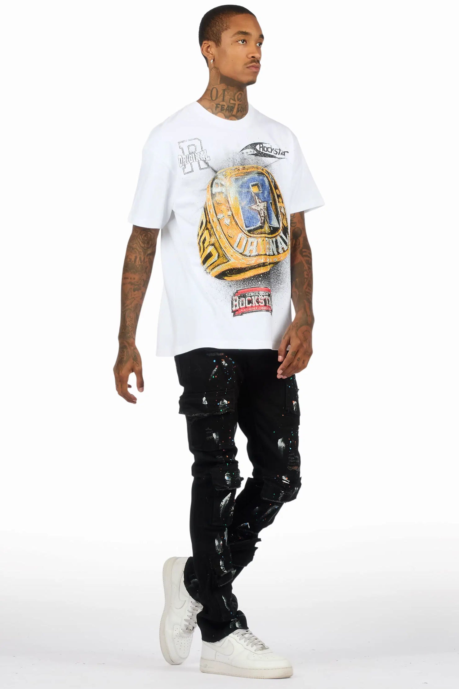 Orien Jet Black Painter Skinny Fit Jean