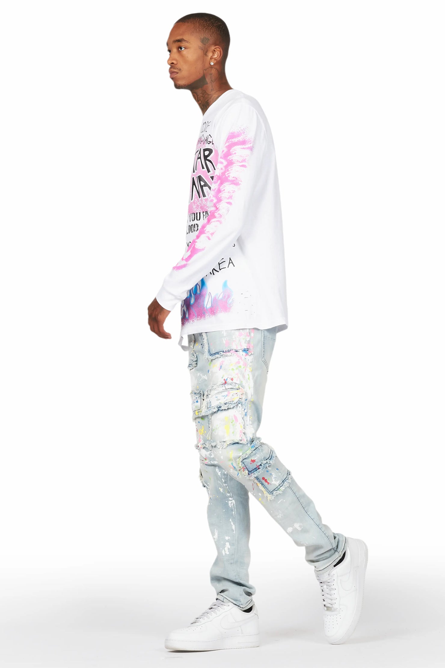 Eben Blue Painter Skinny Fit Cargo Jean