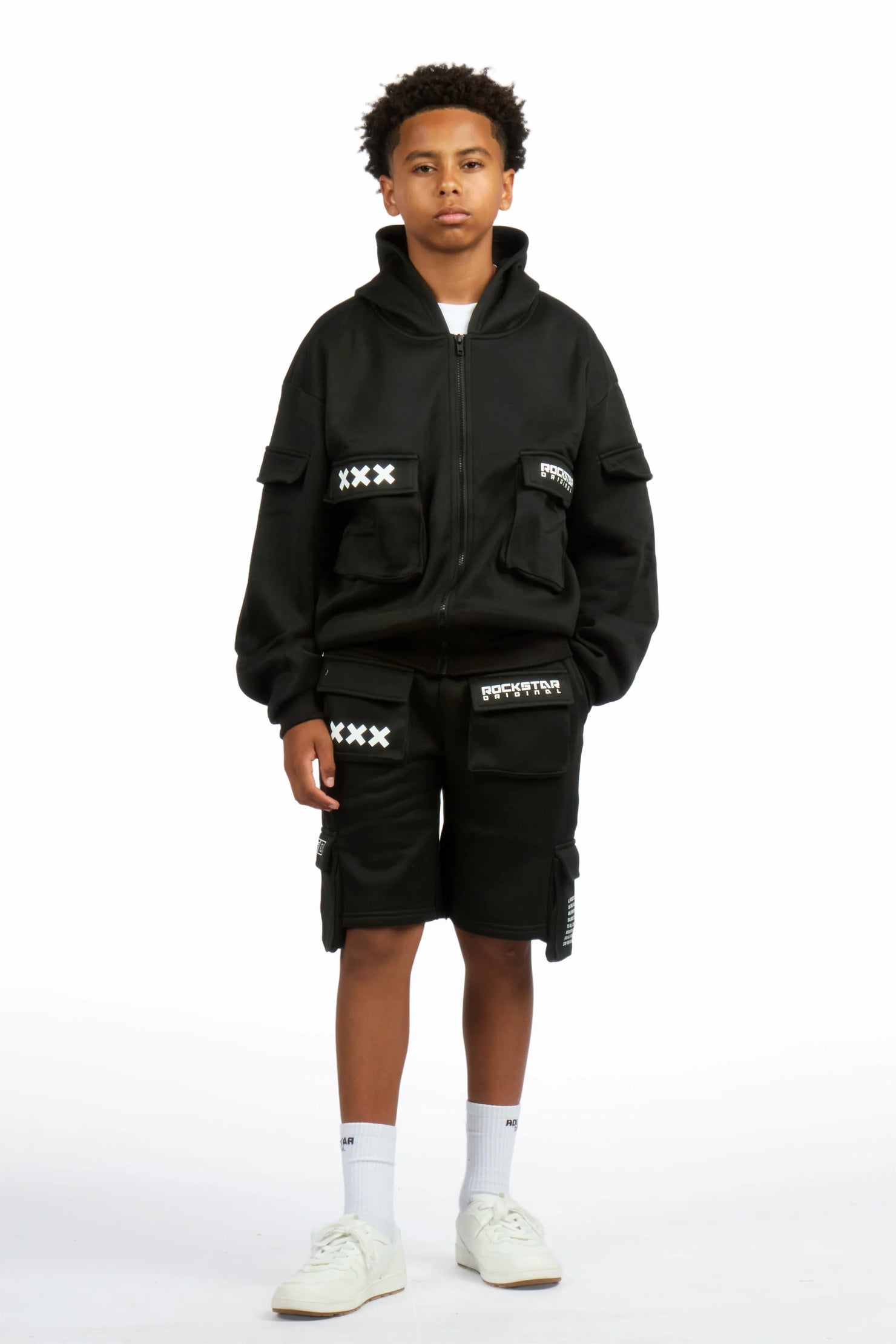 Boys Natan Black Cargo Short Set