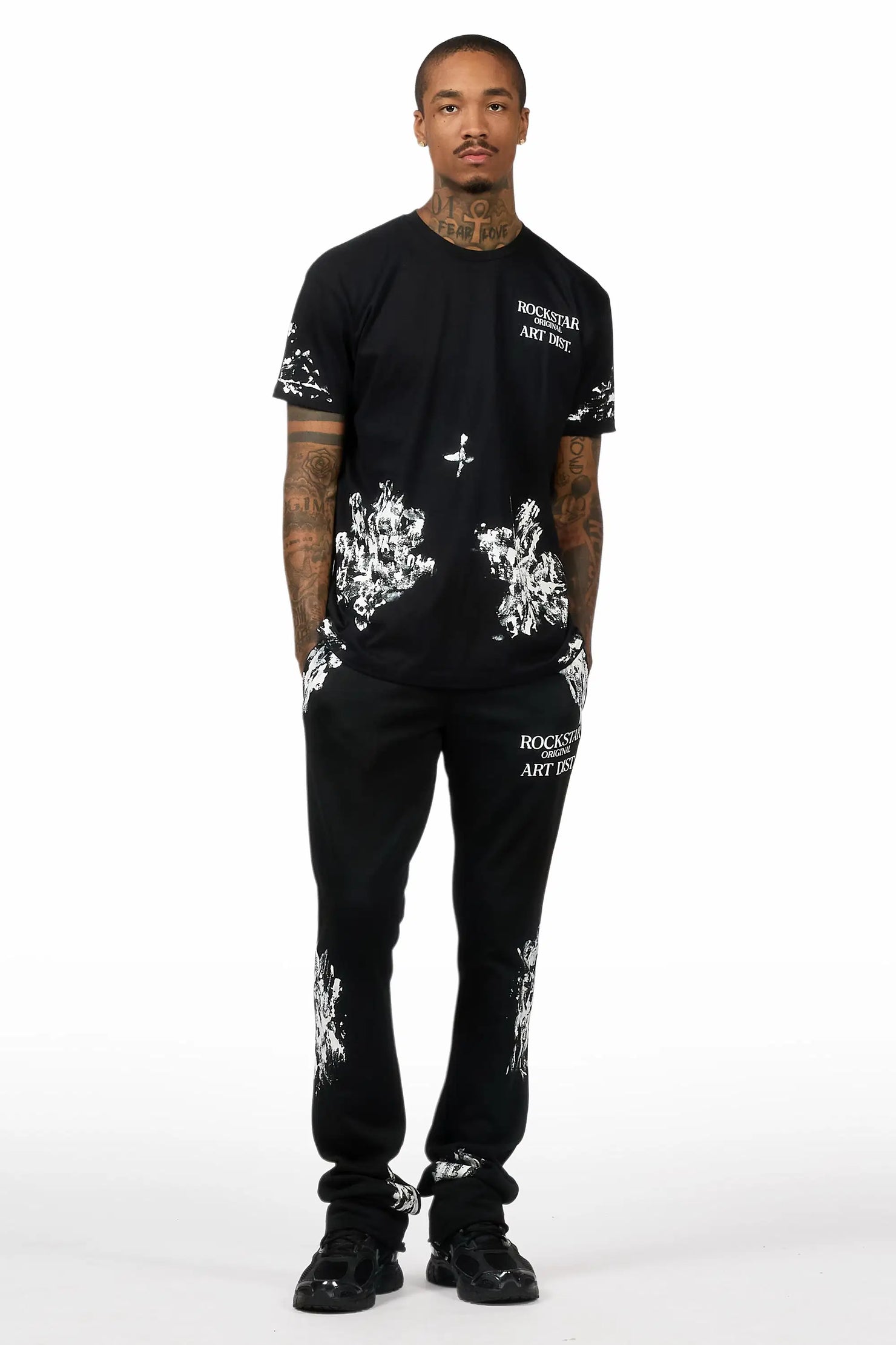 Filip Black/White T-Shirt/Stacked Track Set
