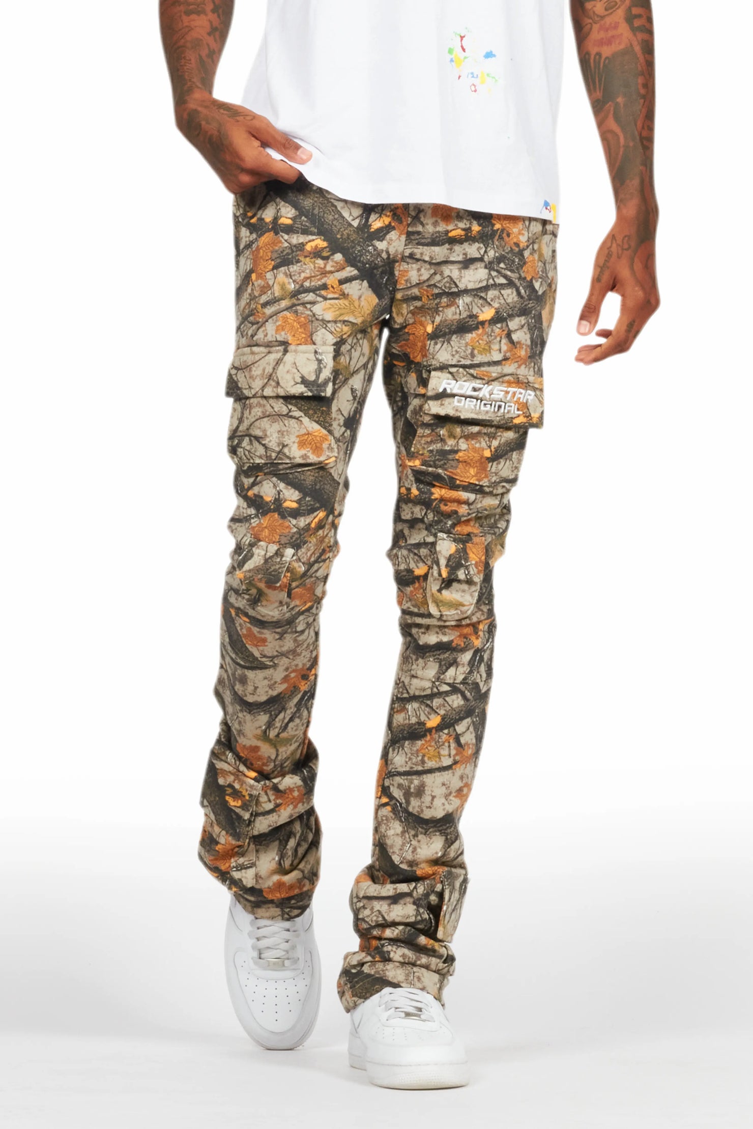Connor Tree Camo Stacked Flare Track Pant