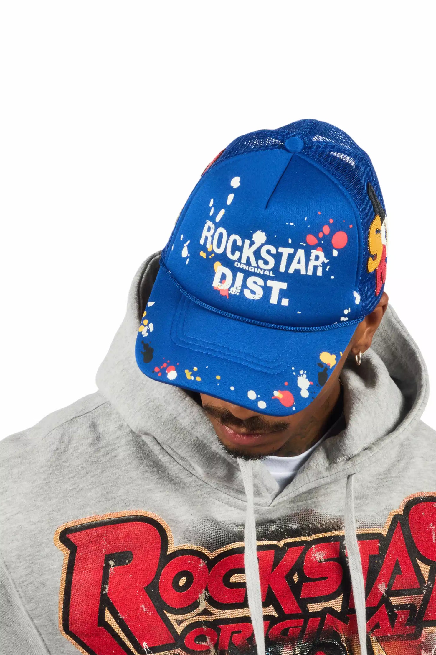 Platon Royal Blue Graphic Trucker Hat