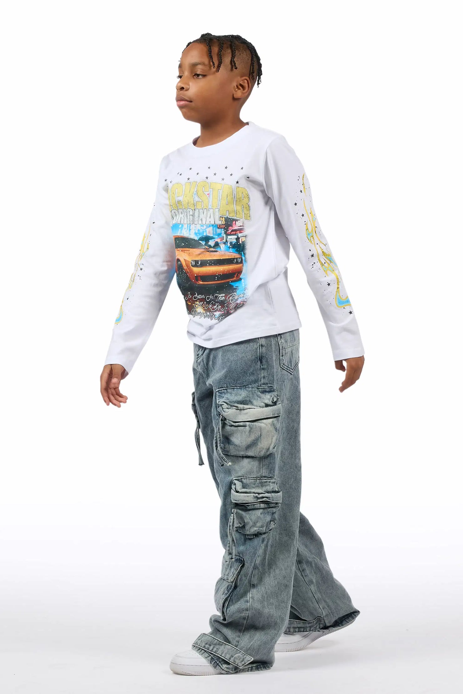 Boys Lenz Blue Baggy Fit Jean