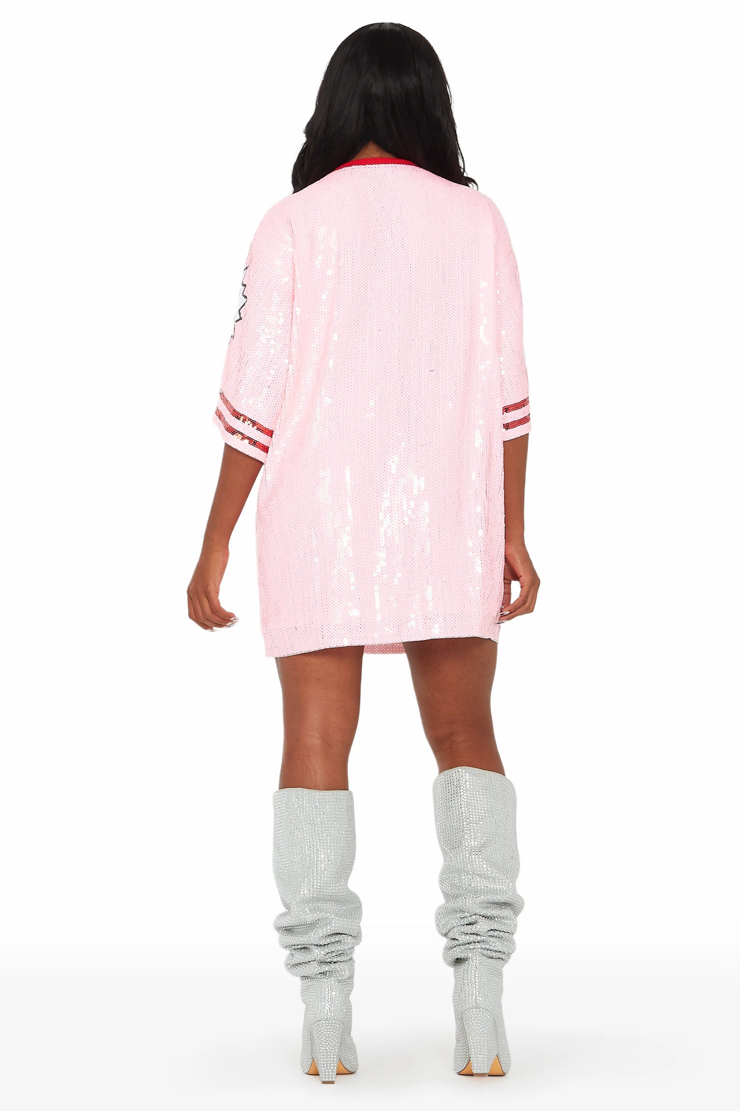 Money Hunny Pink Sequin Mini Dress