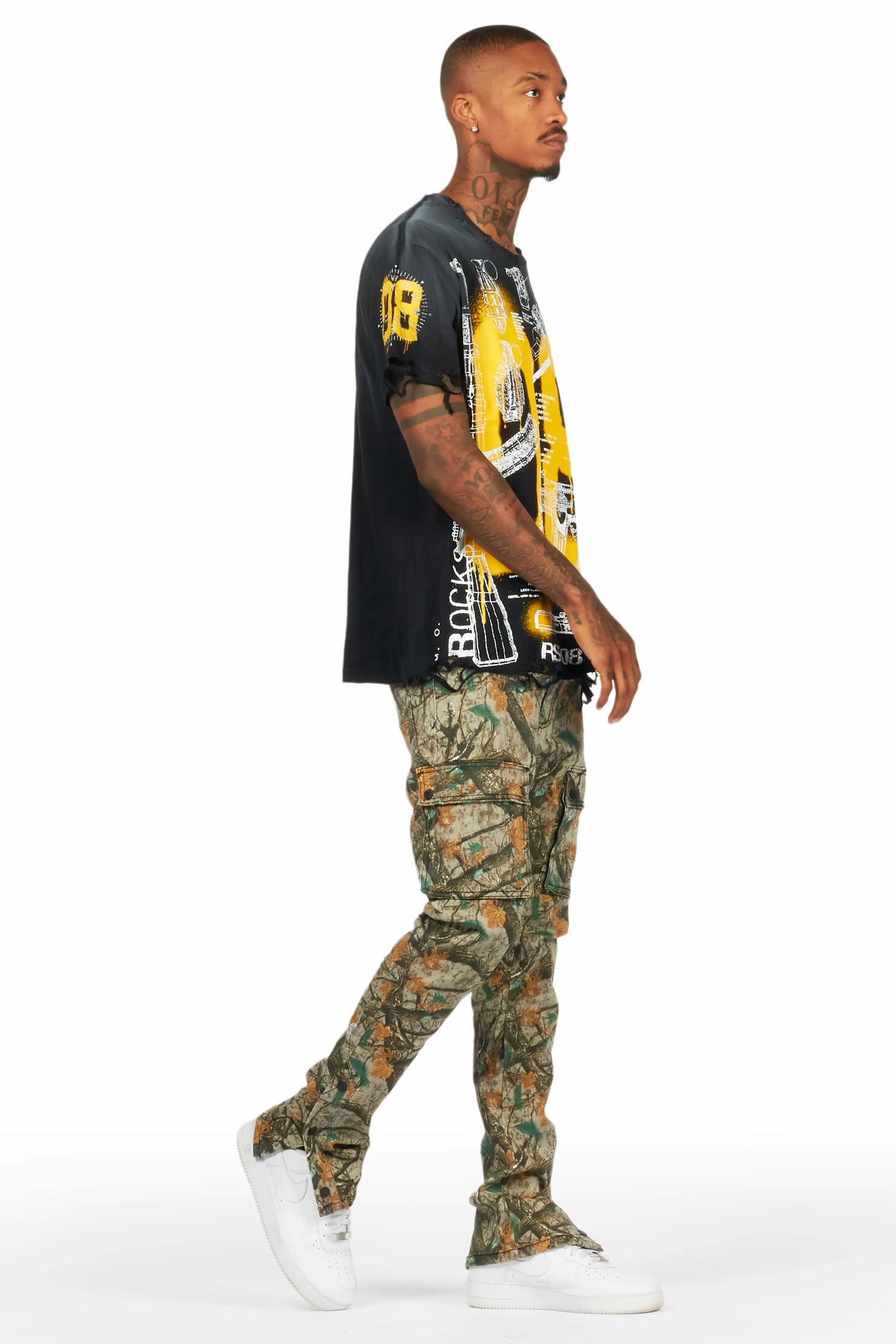 Adril Brown Tree Camo Skinny Fit Jean