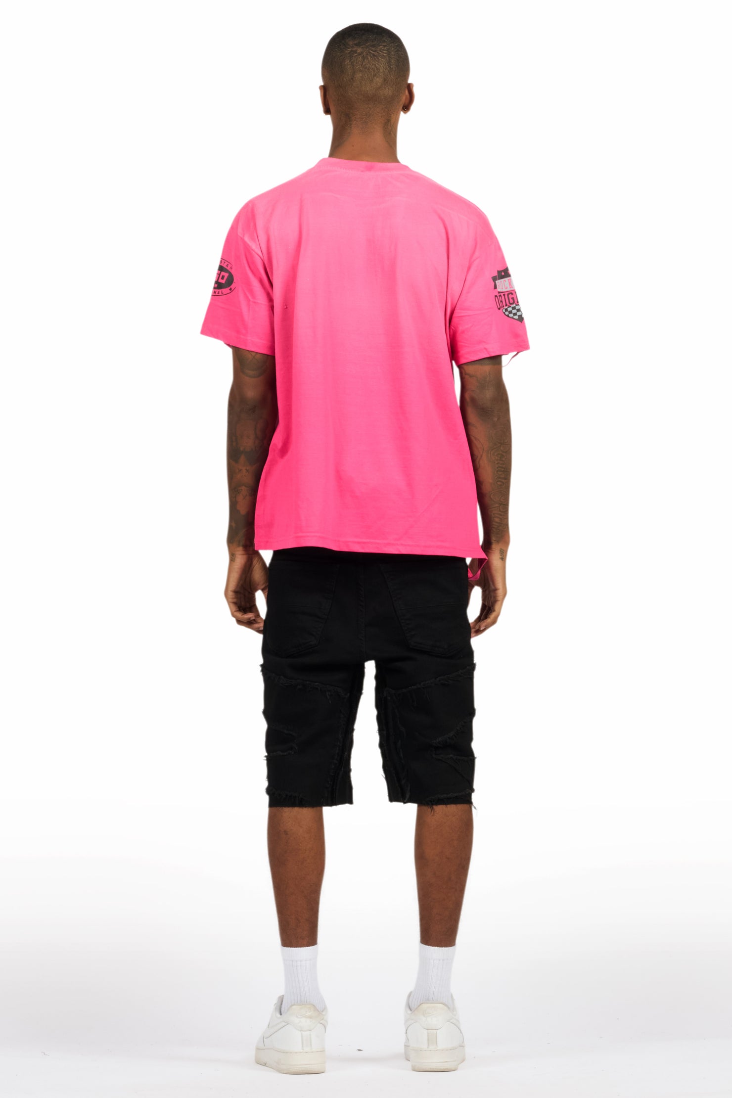 Amos Fuchsia/Black Graphic T-Shirt