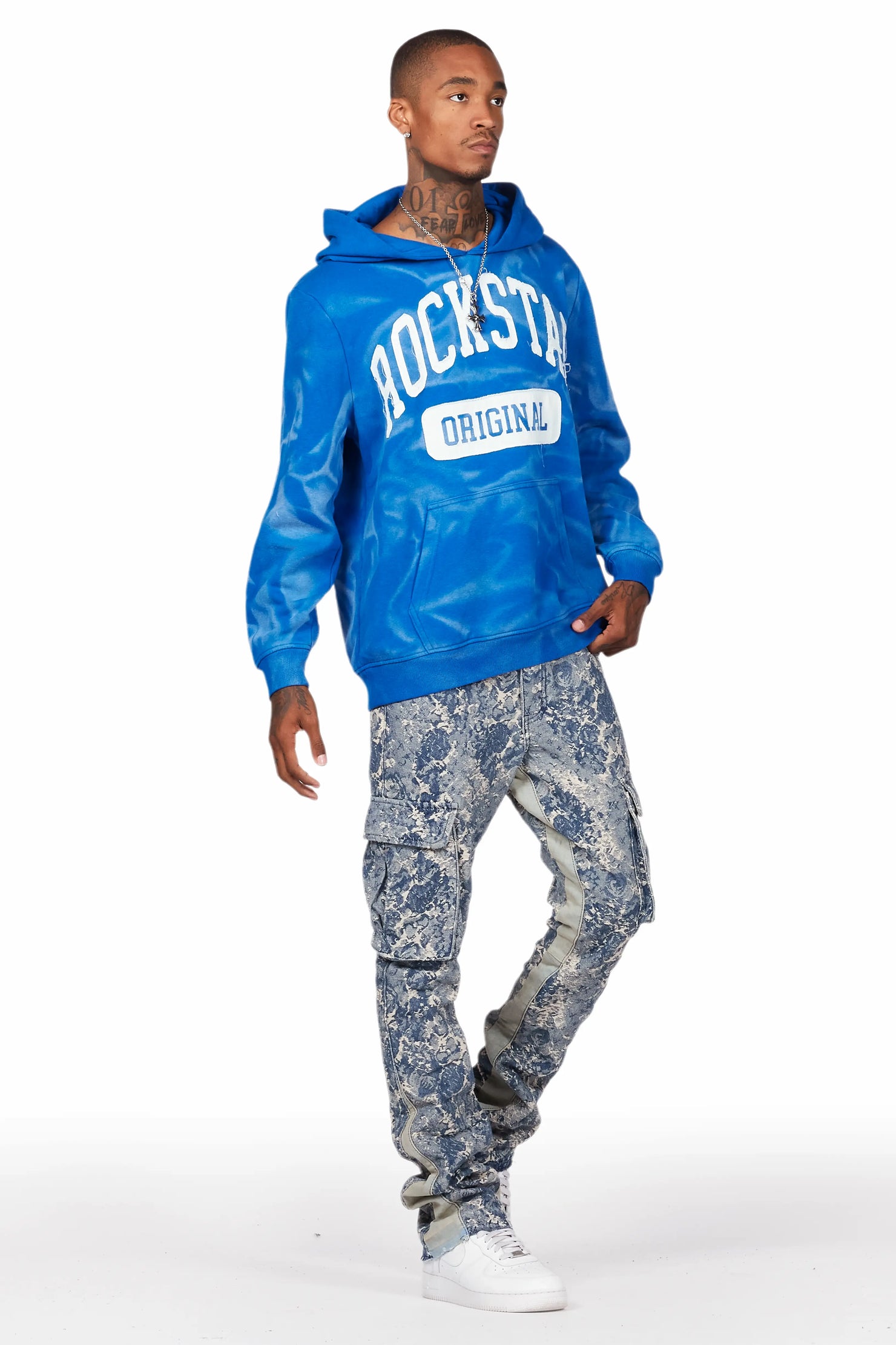 Bower Light Blue Stacked Flare Jean