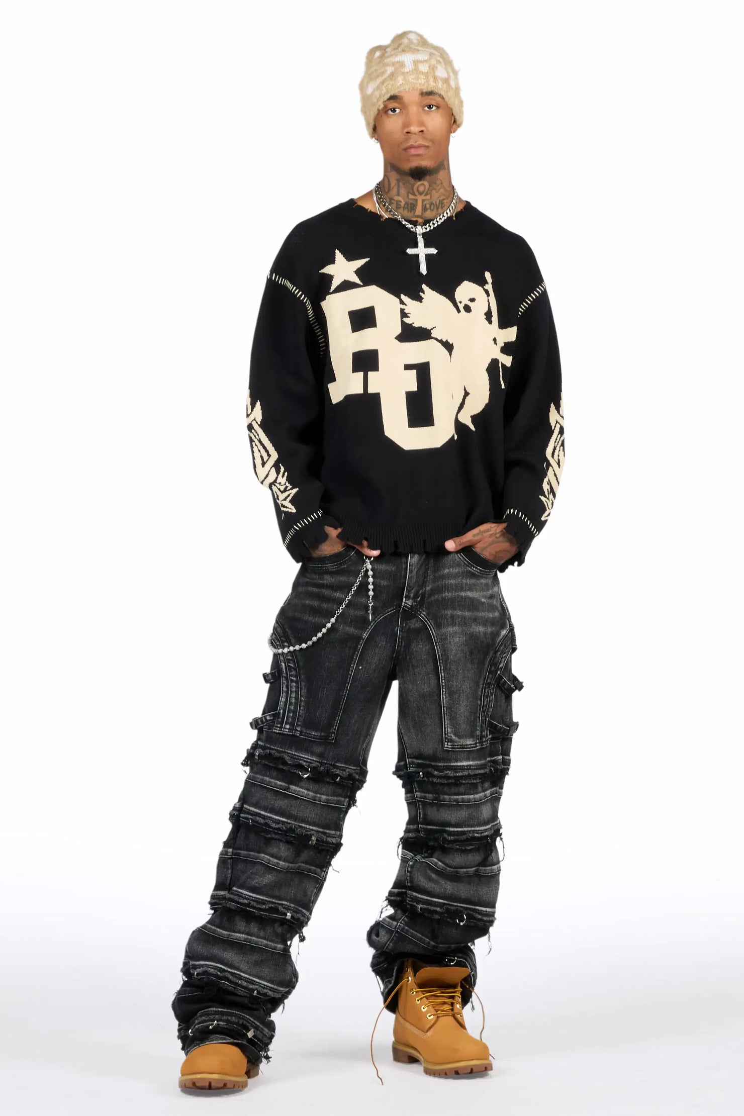 Pluton Black Knit Sweater