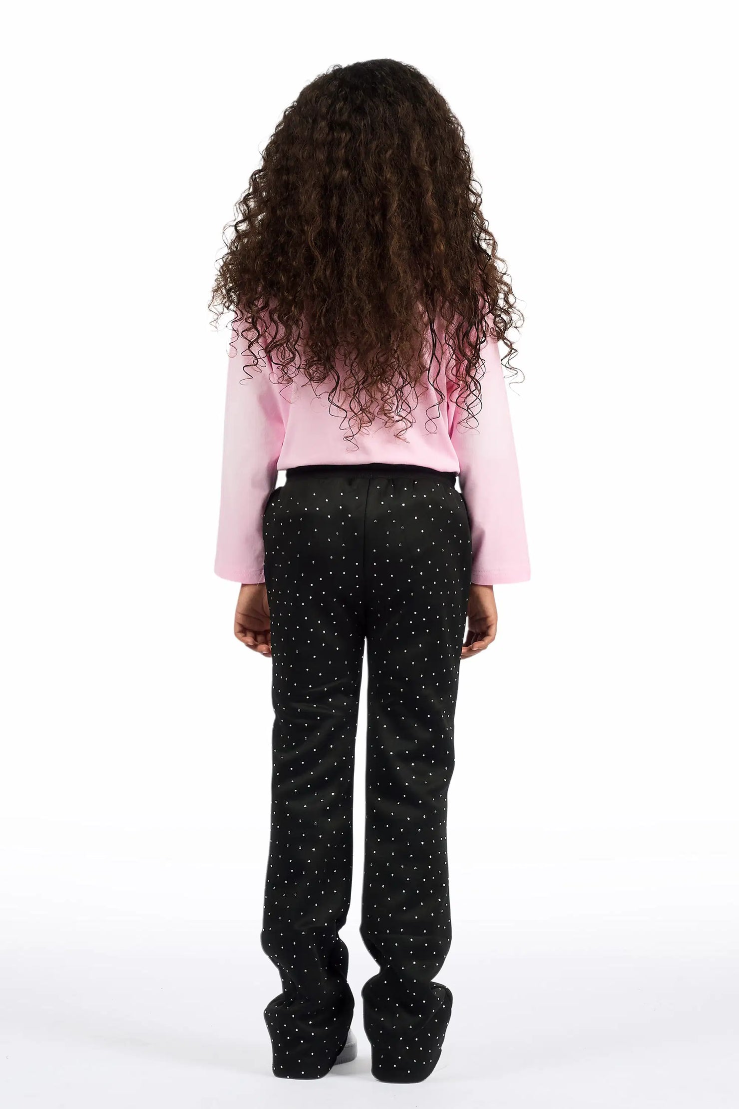 Girls Juliana Rhinestone Black Track Pant