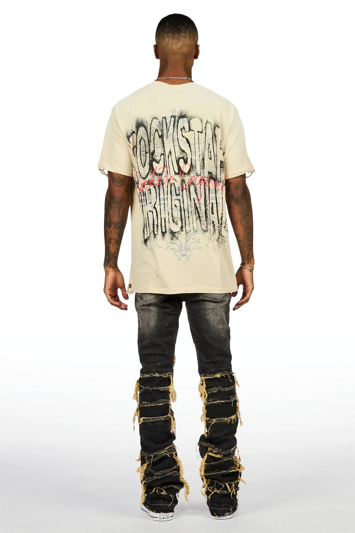 Vasco Tint Grey Stacked Flare Jean