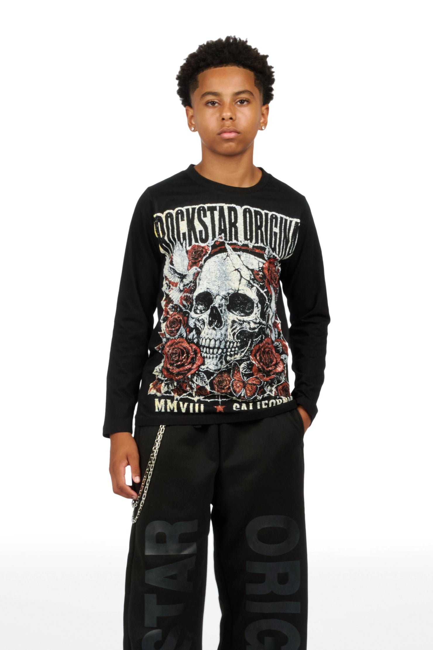 Boys Mars Black Long Sleeve T-Shirt