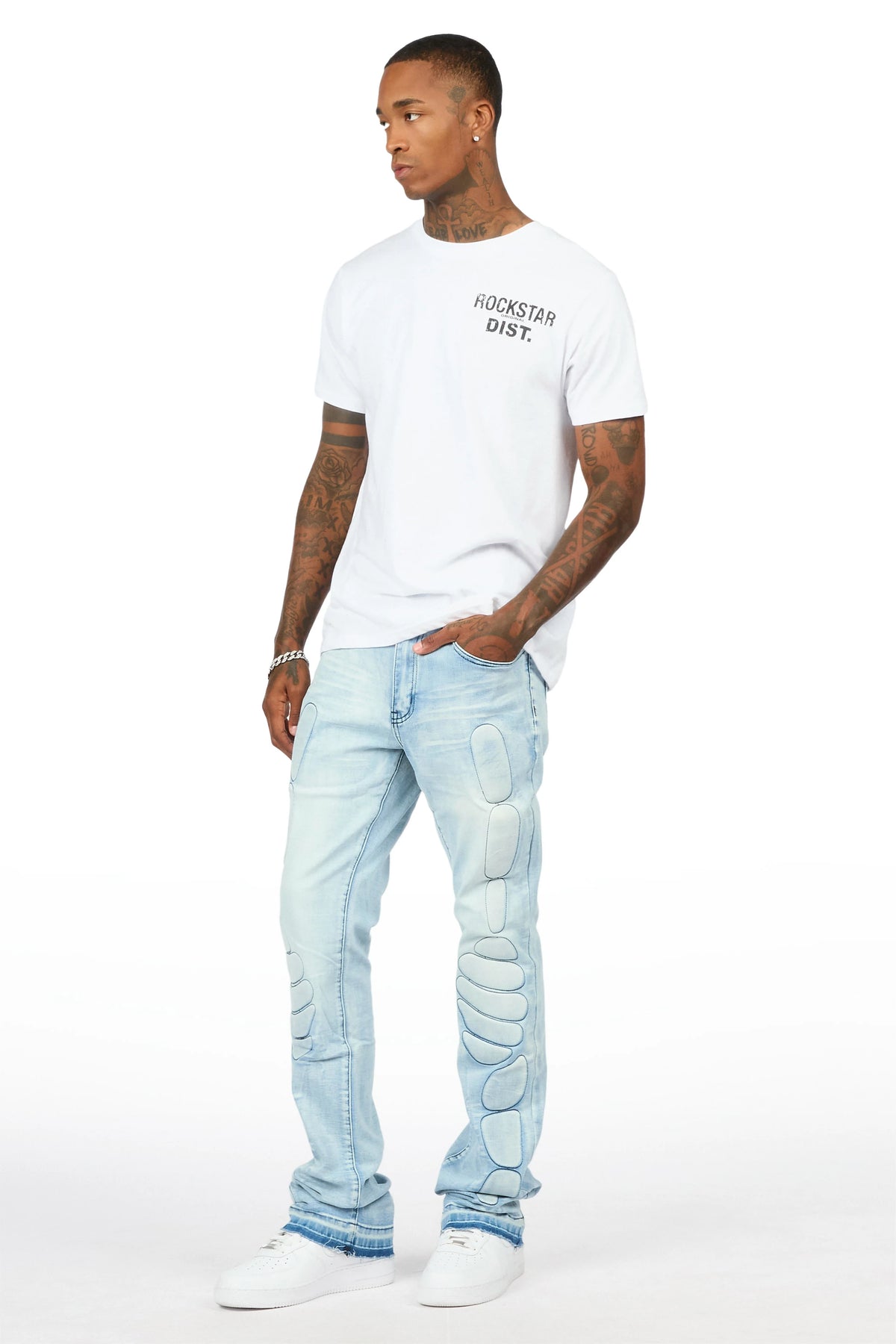 Racier Blue Stacked Fit Jean