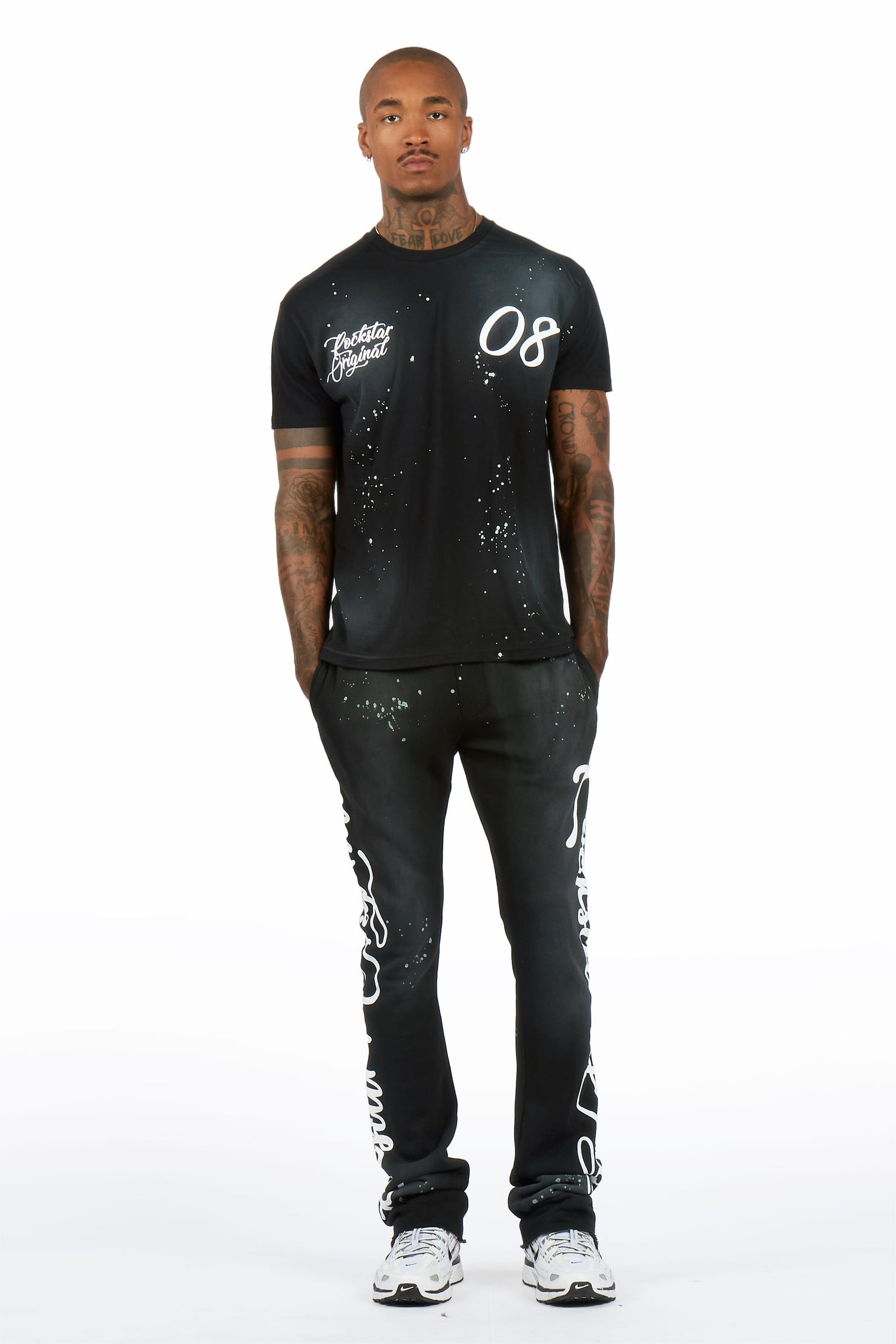 Hanif Black/Black T-Shirt/ Relaxed Track Set