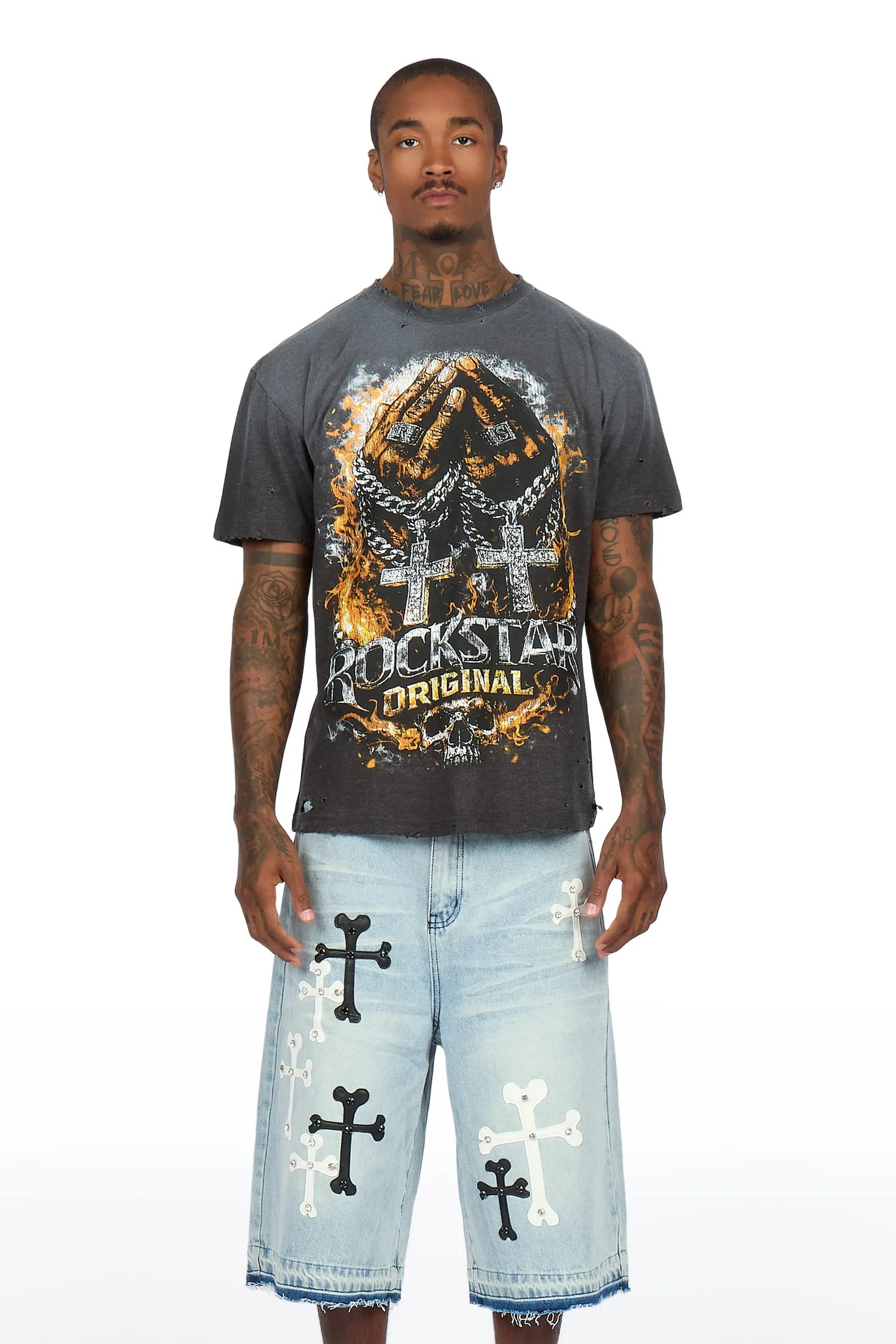 Rhon Charcoal Oversized Graphic T-Shirt