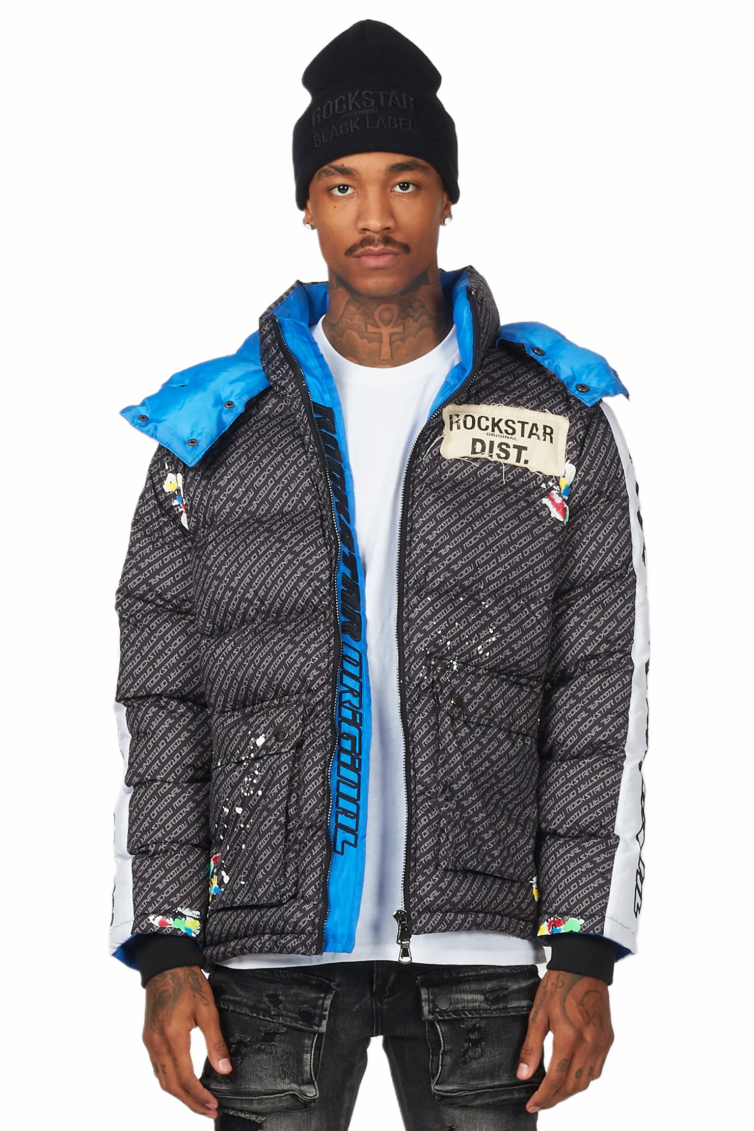 Connor Black Patchwork Puffer
