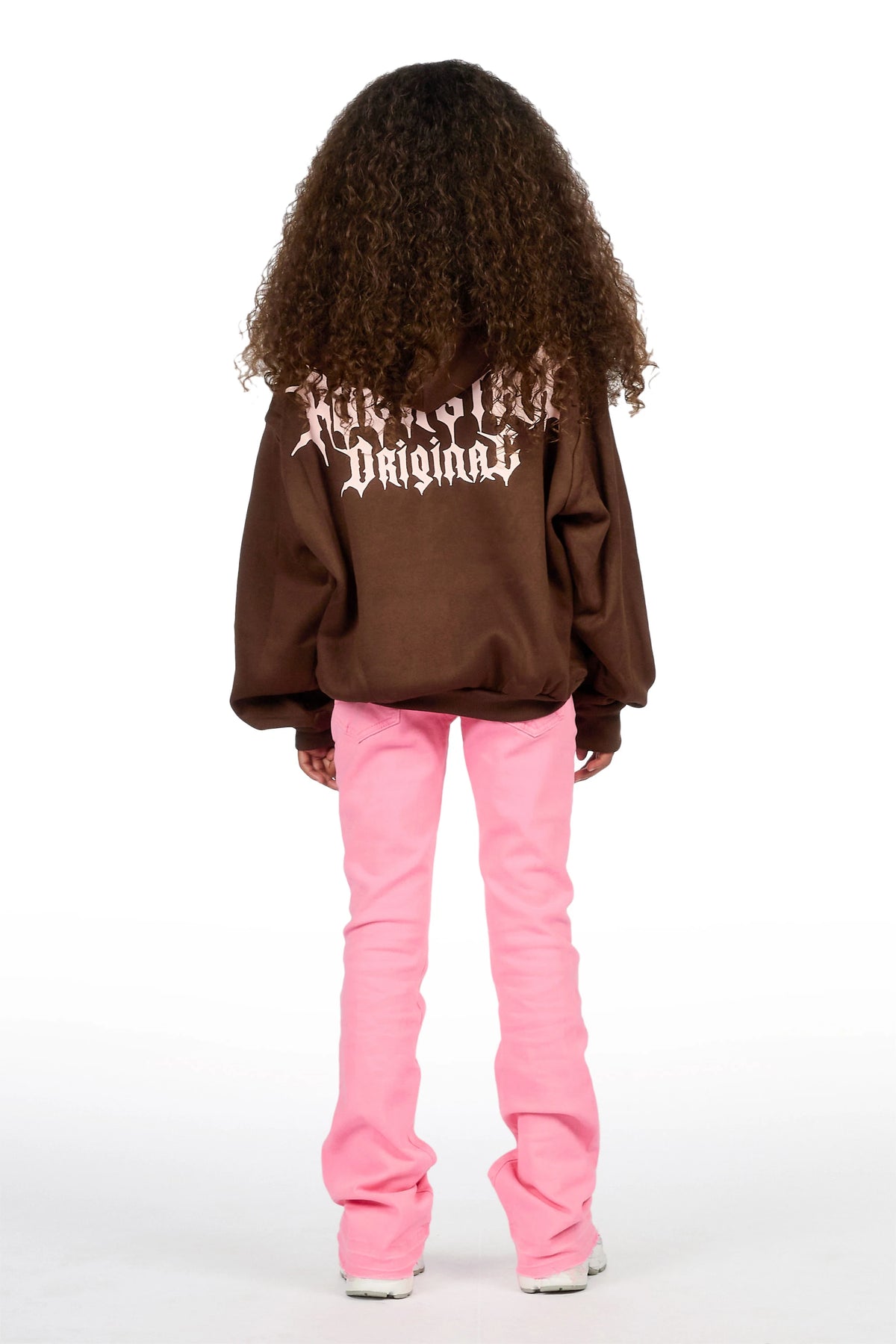 Girls Daga Pink Stacked Flare Jean