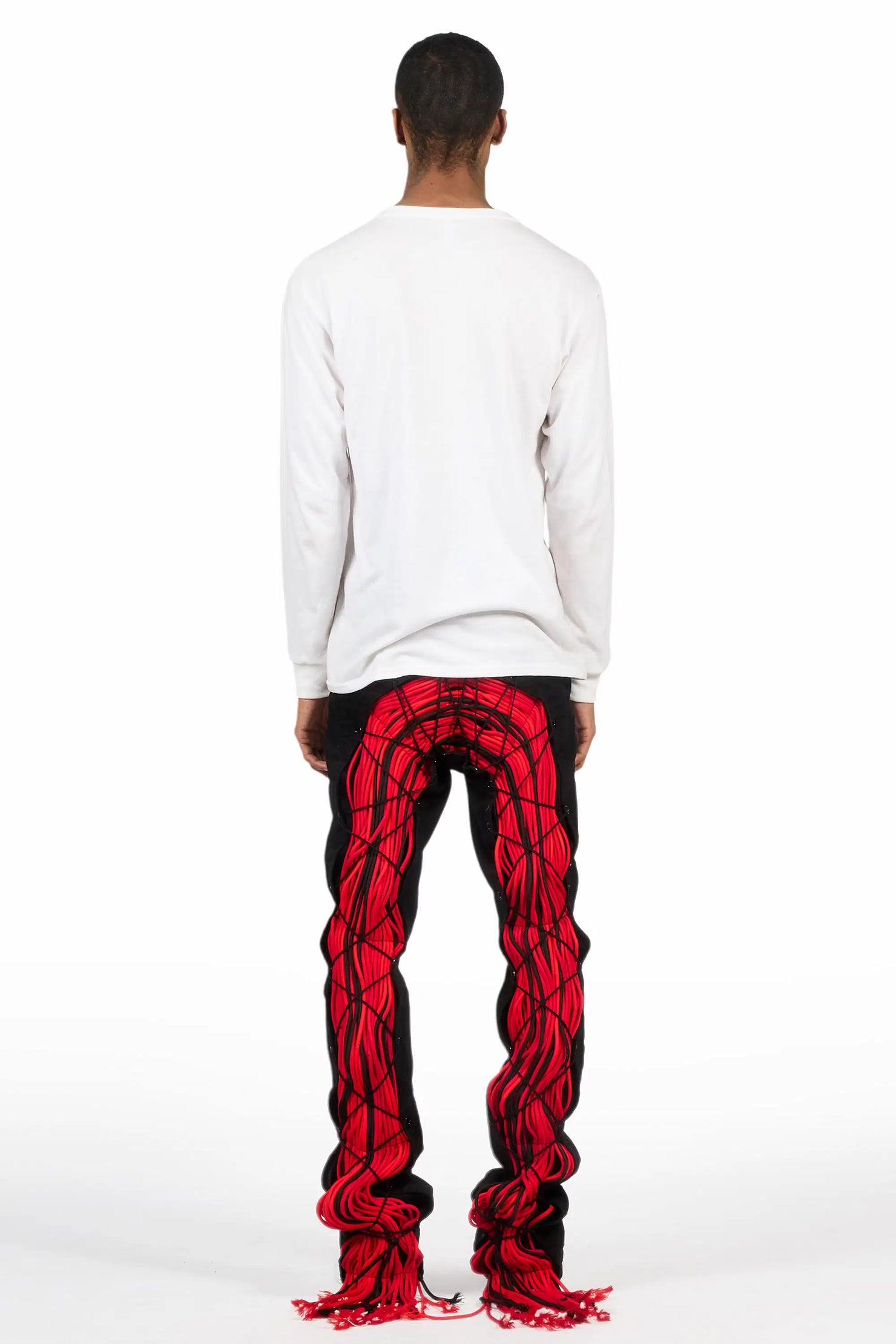 Otto Black/Red Stacked Flare Jean