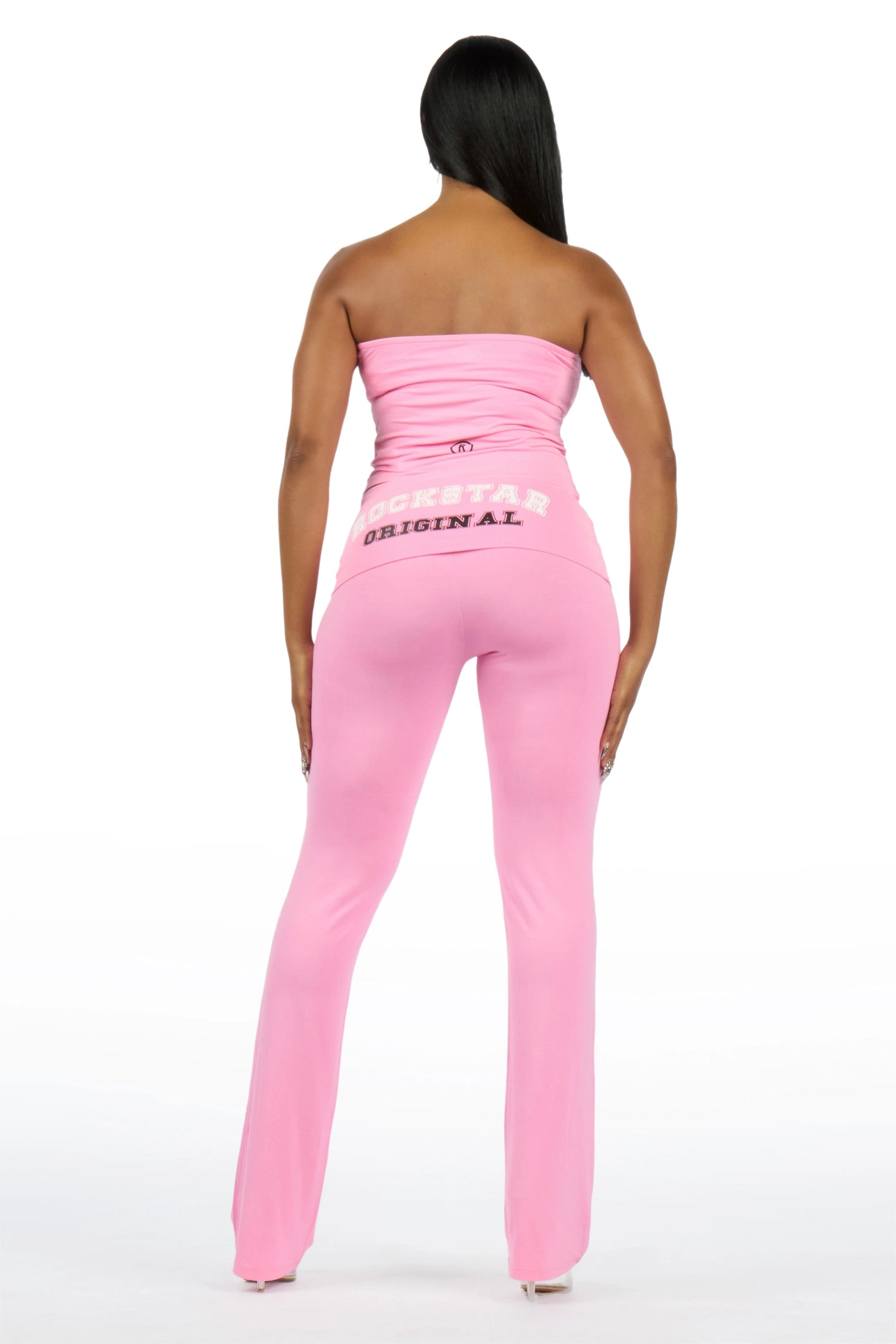 Lareshe Pink Tube Foldover Pant Set