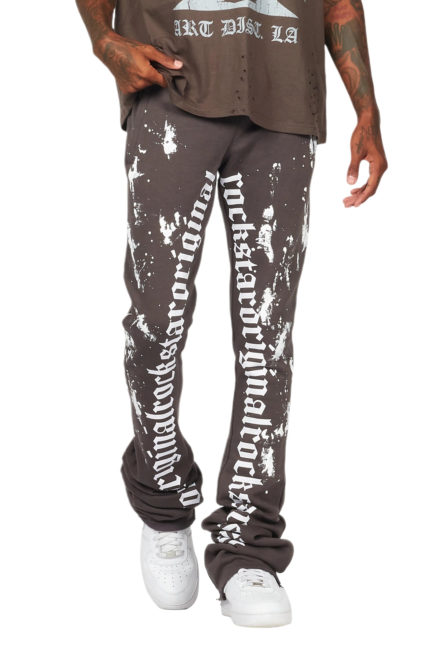 Adwin Painter Vintage Grey Super Stacked Flare Pants