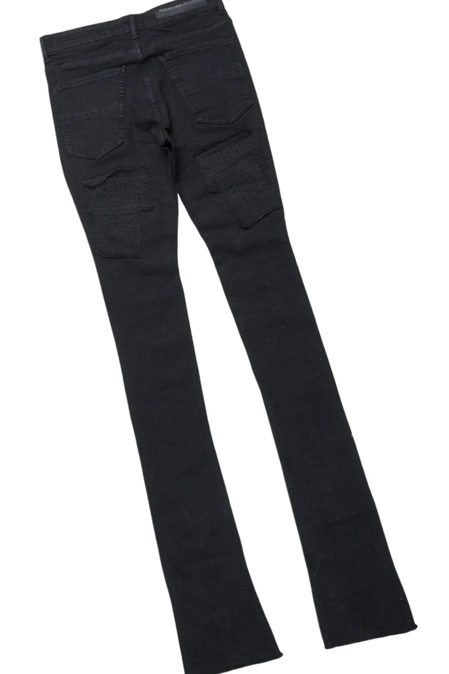 Geir Black Varsity Jacket & Camden Super Stacked Flare Jean Bundle