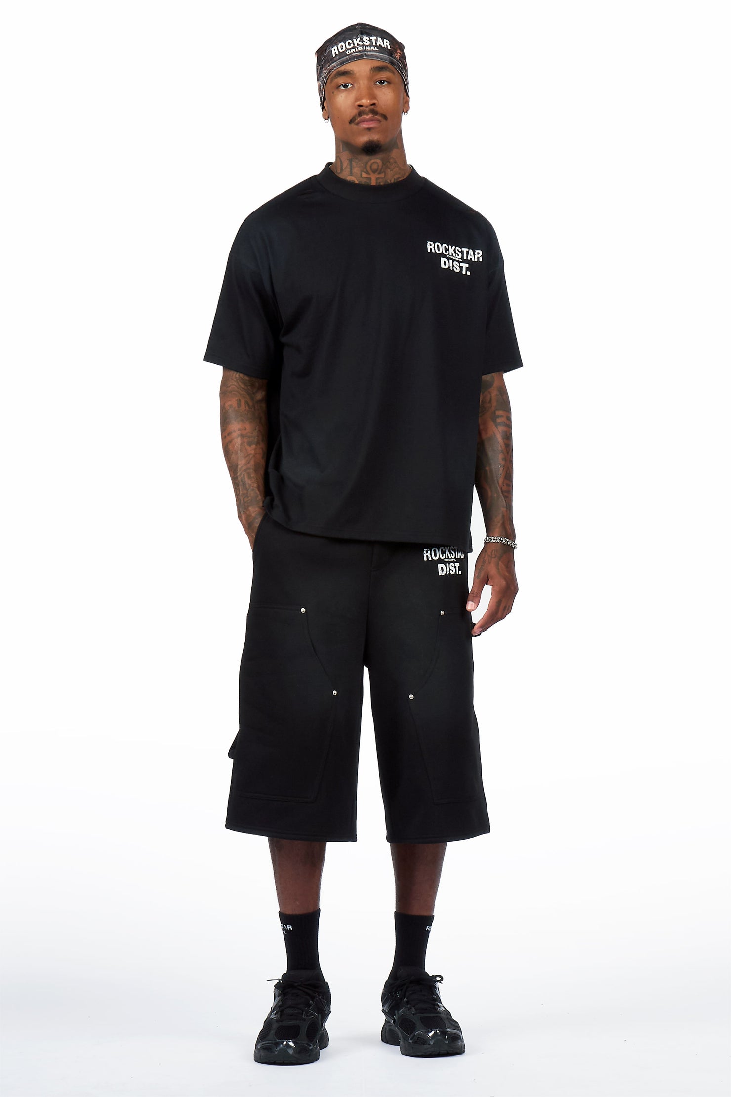 Finn Black T-Shirt Jort Set