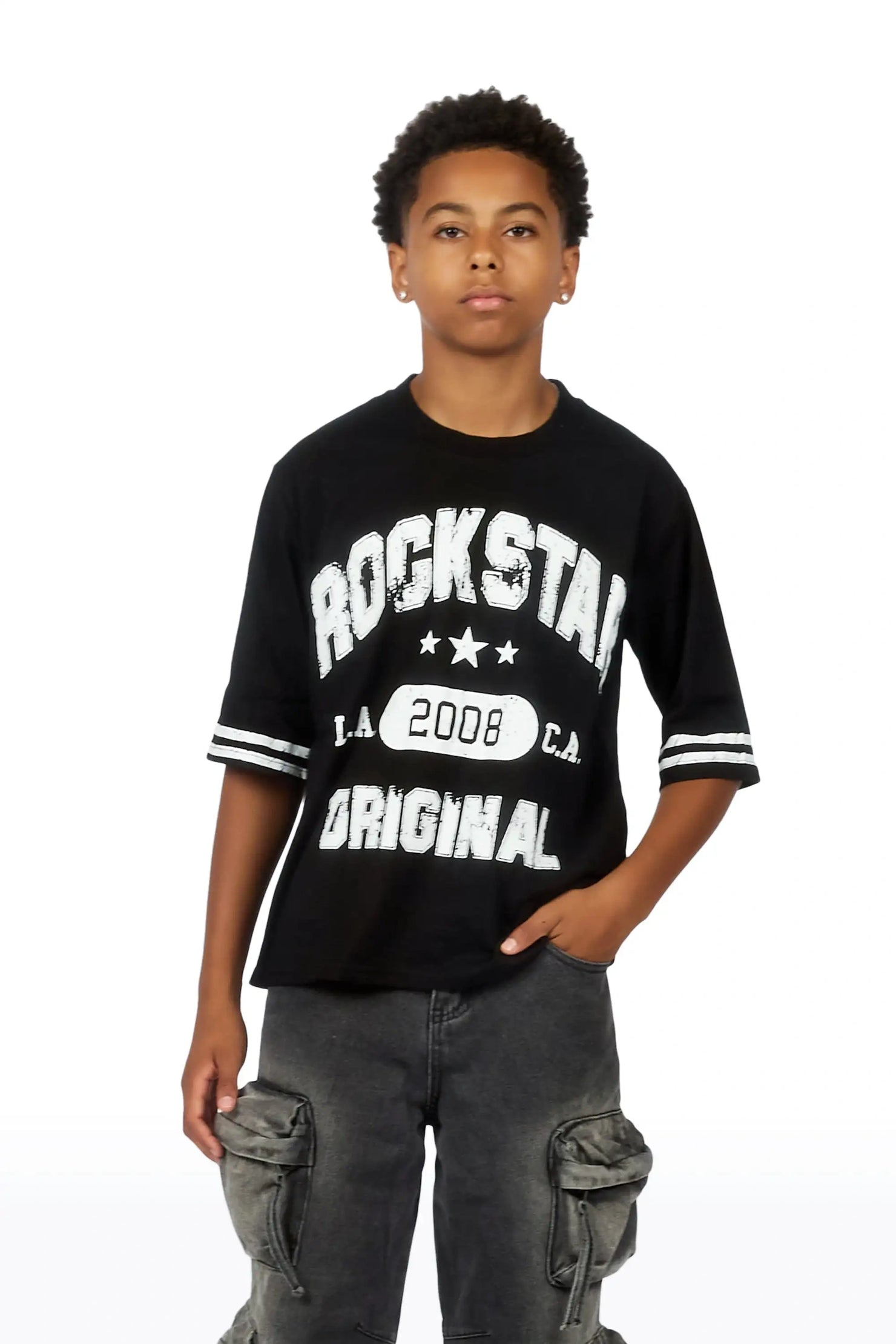 Boys Tylla Black Boxy T-Shirt