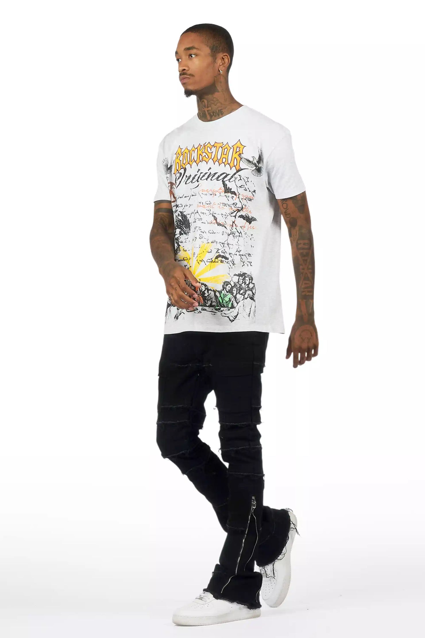 Horado Jet Black Stacked Flare Jean