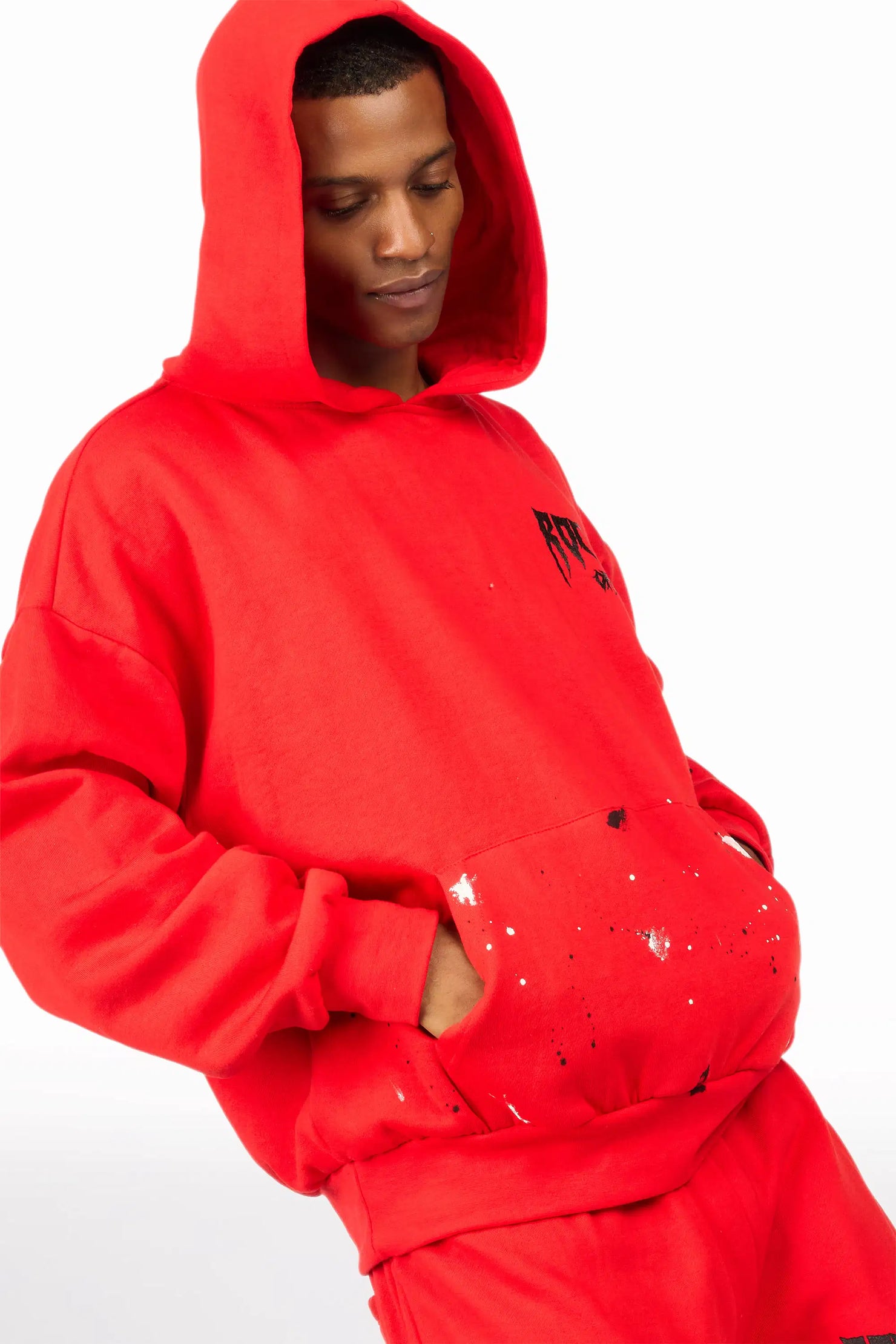 Twinkle Red/Black Hoodie Relaxed Track Set