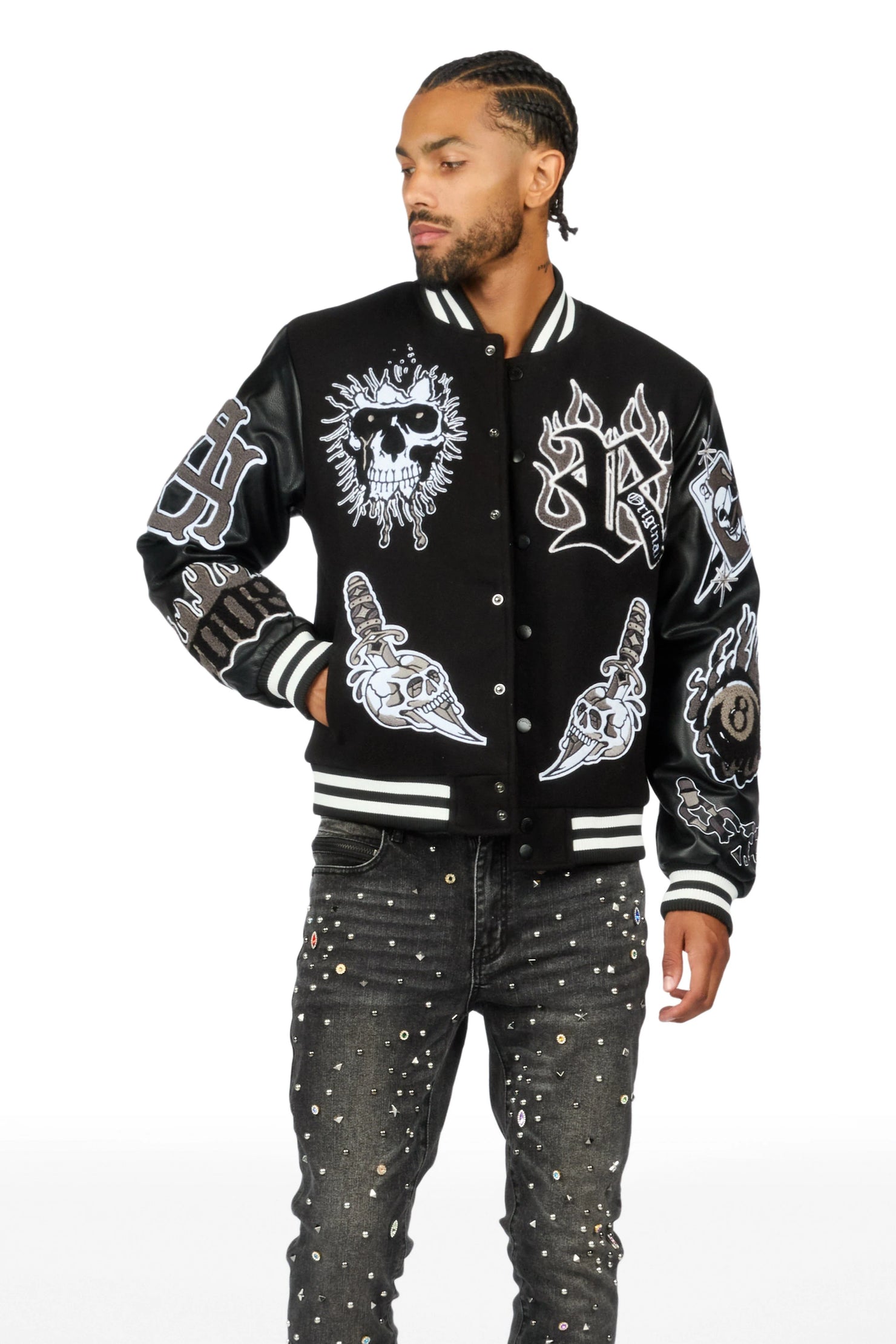 Clarke Black/Black Varsity Jacket