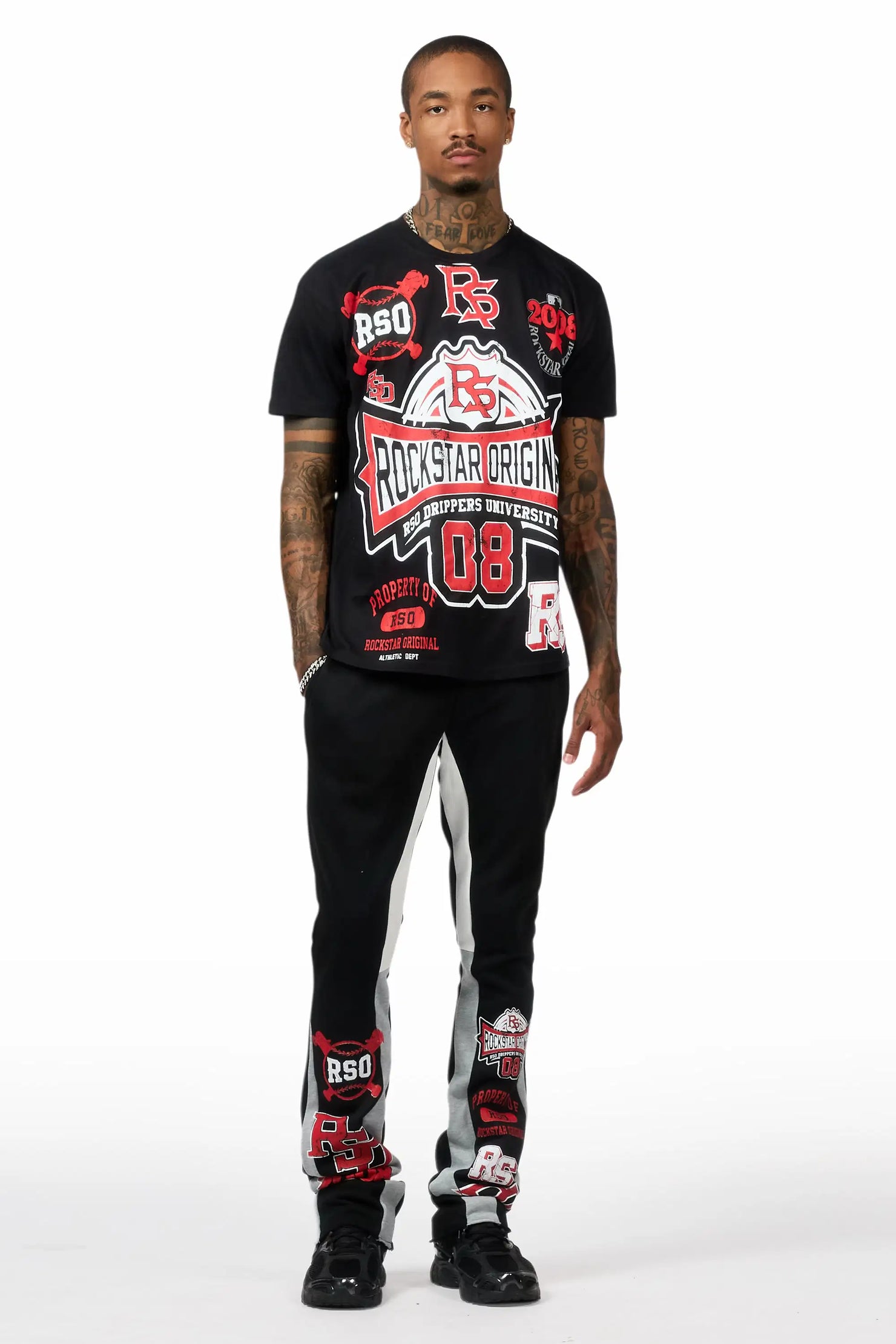 Mavrix Black T-Shirt/Relaxed Track Set