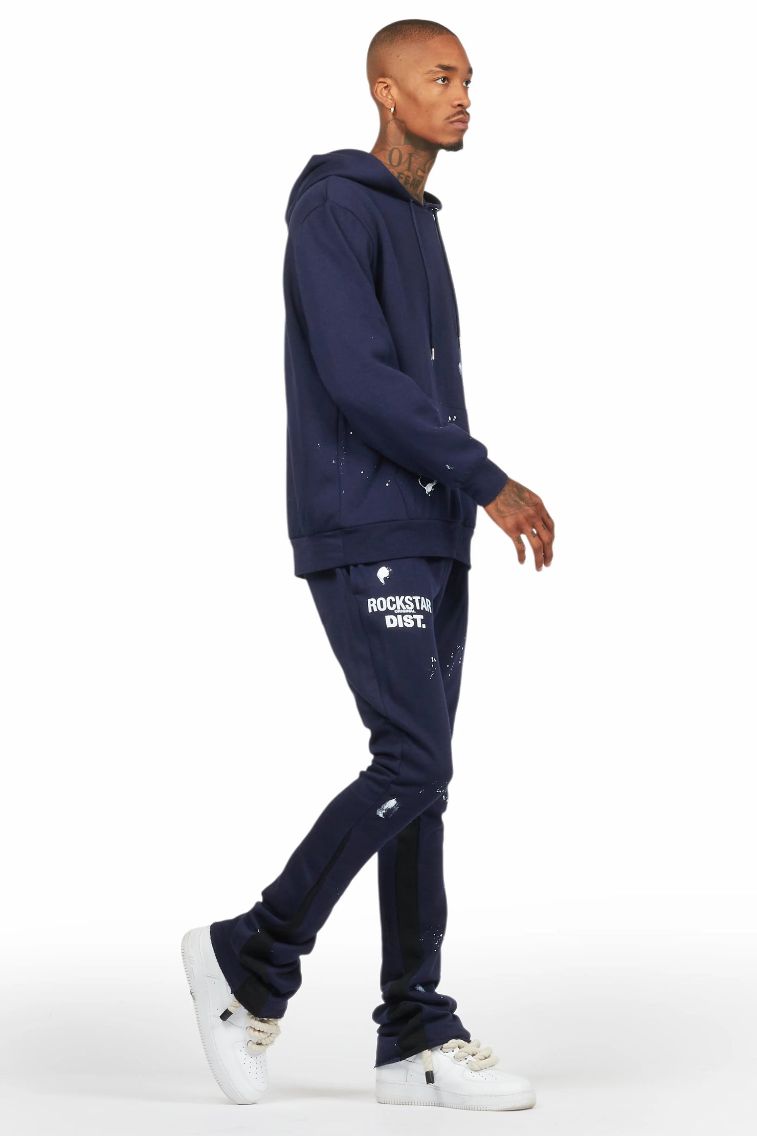 Raffer Navy Hoodie Flare Track Set
