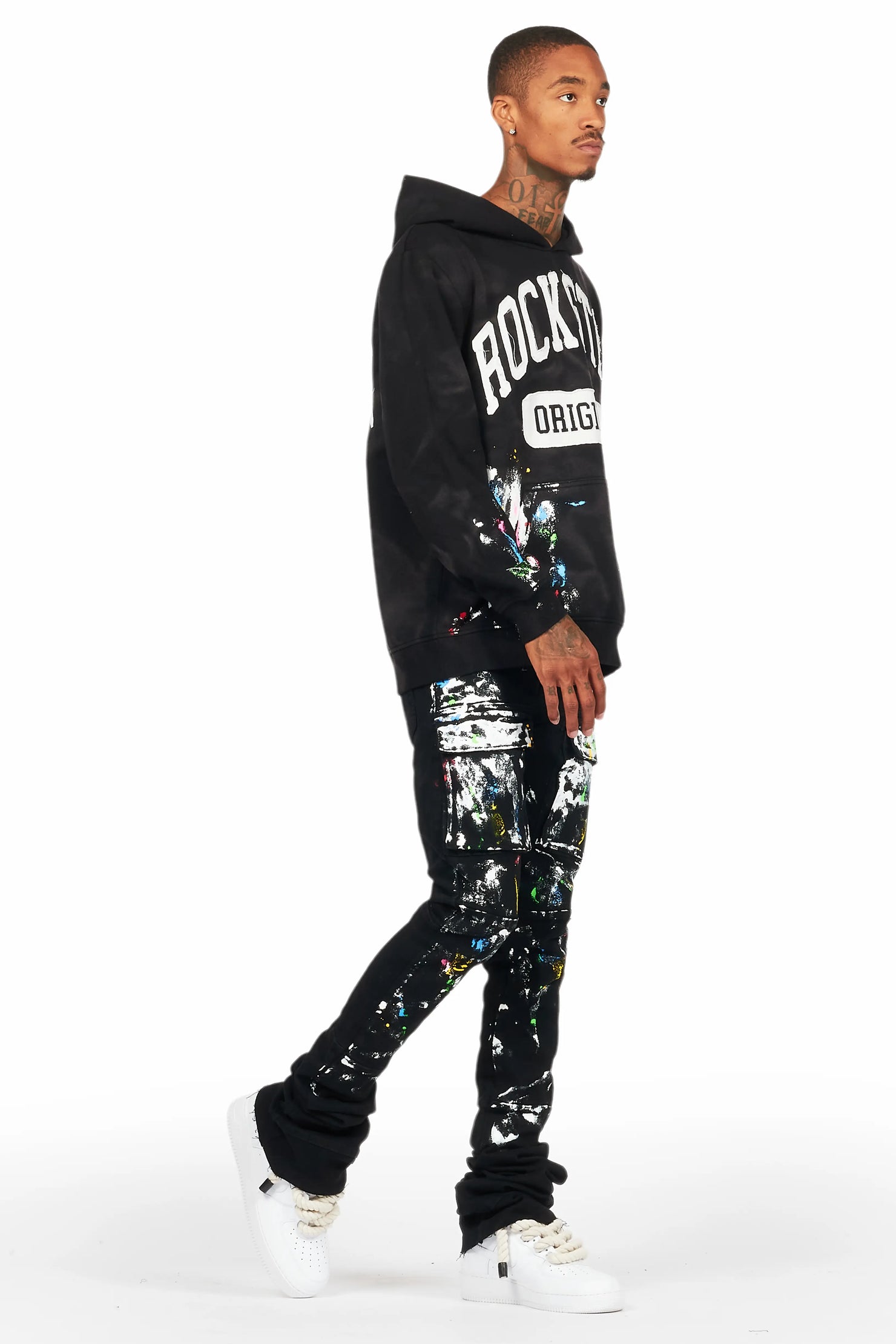 Balta Black Hoodie/Super Stacked Flare Jean Bundle