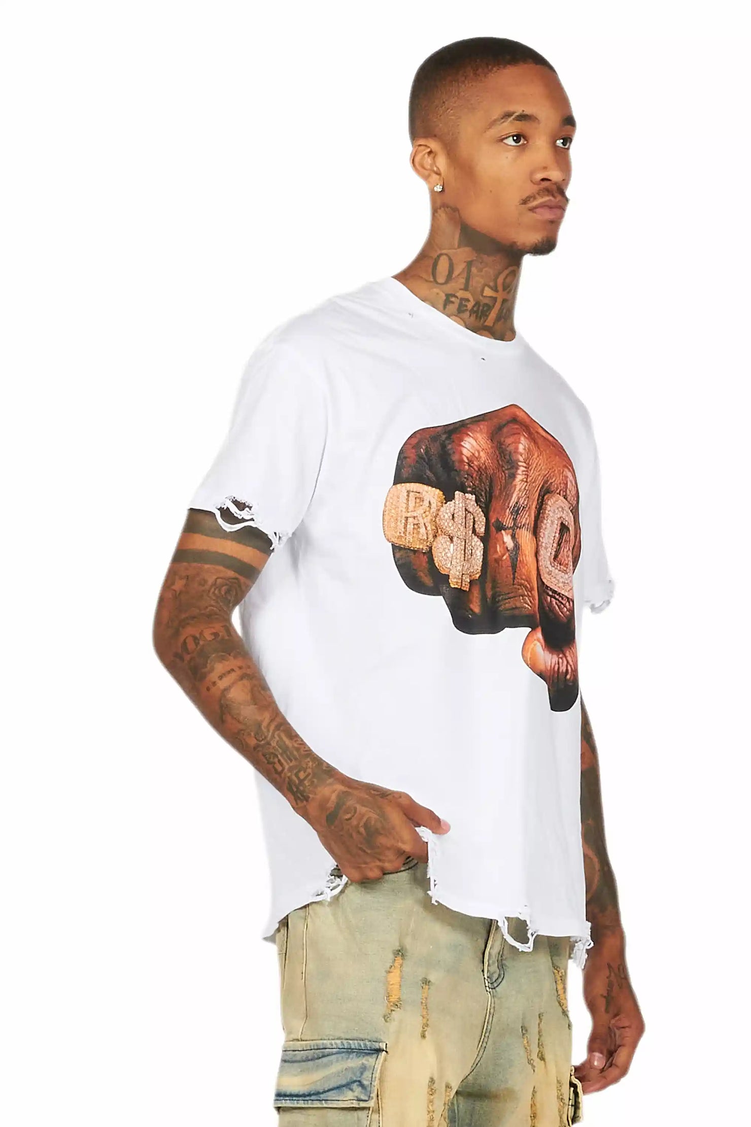 Janus White Oversized Graphic T-Shirt