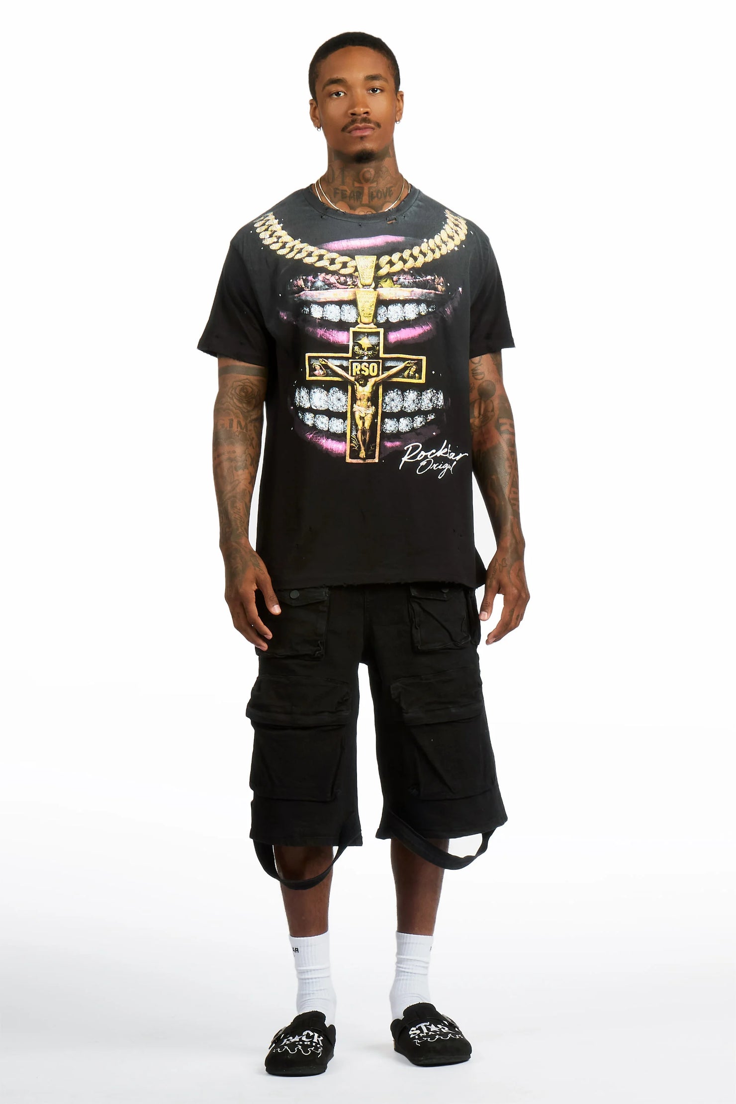 Dasha Black Oversized Graphic T-Shirt