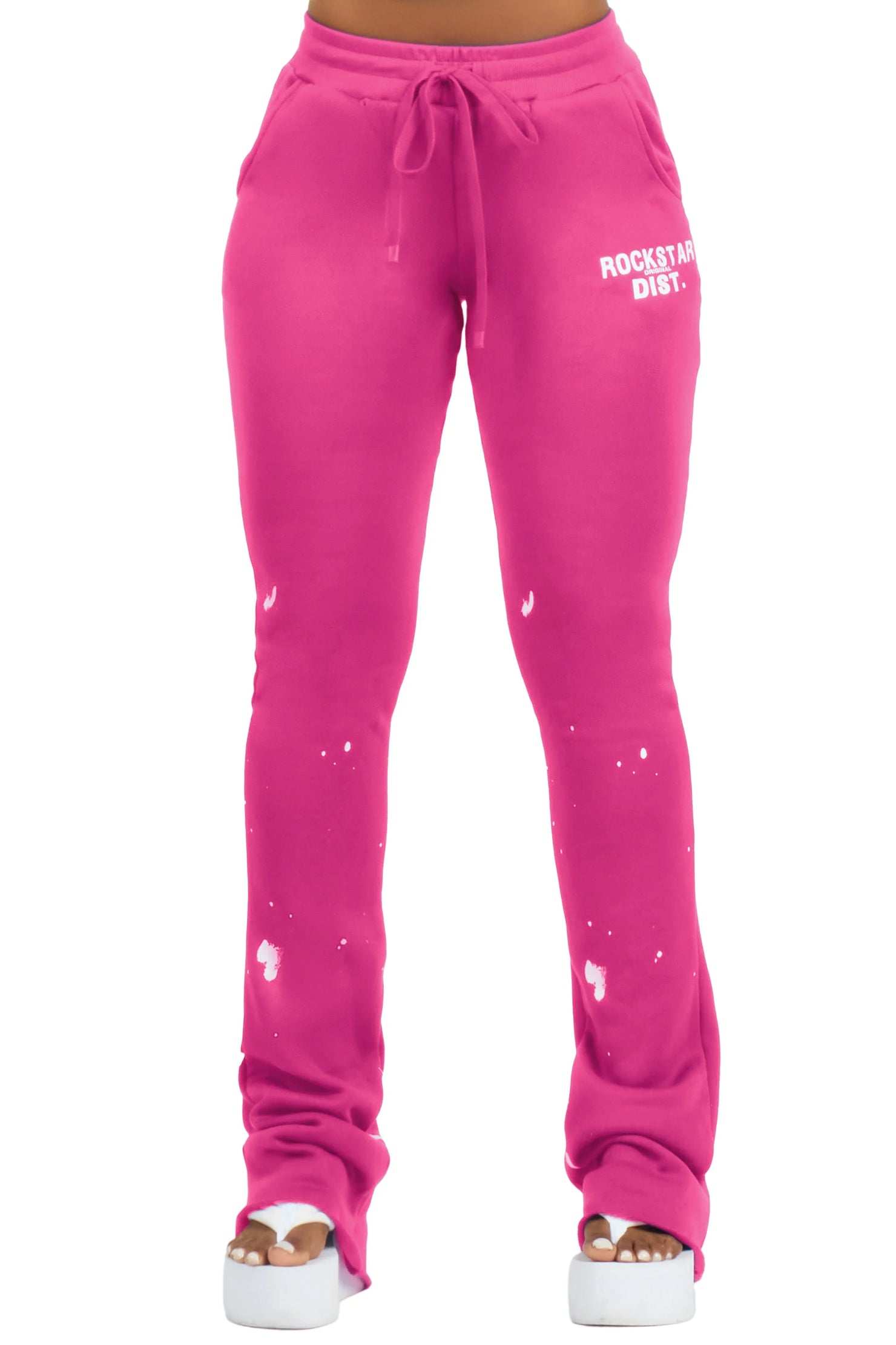 Nylia Fuchsia Super Stacked Track Pant