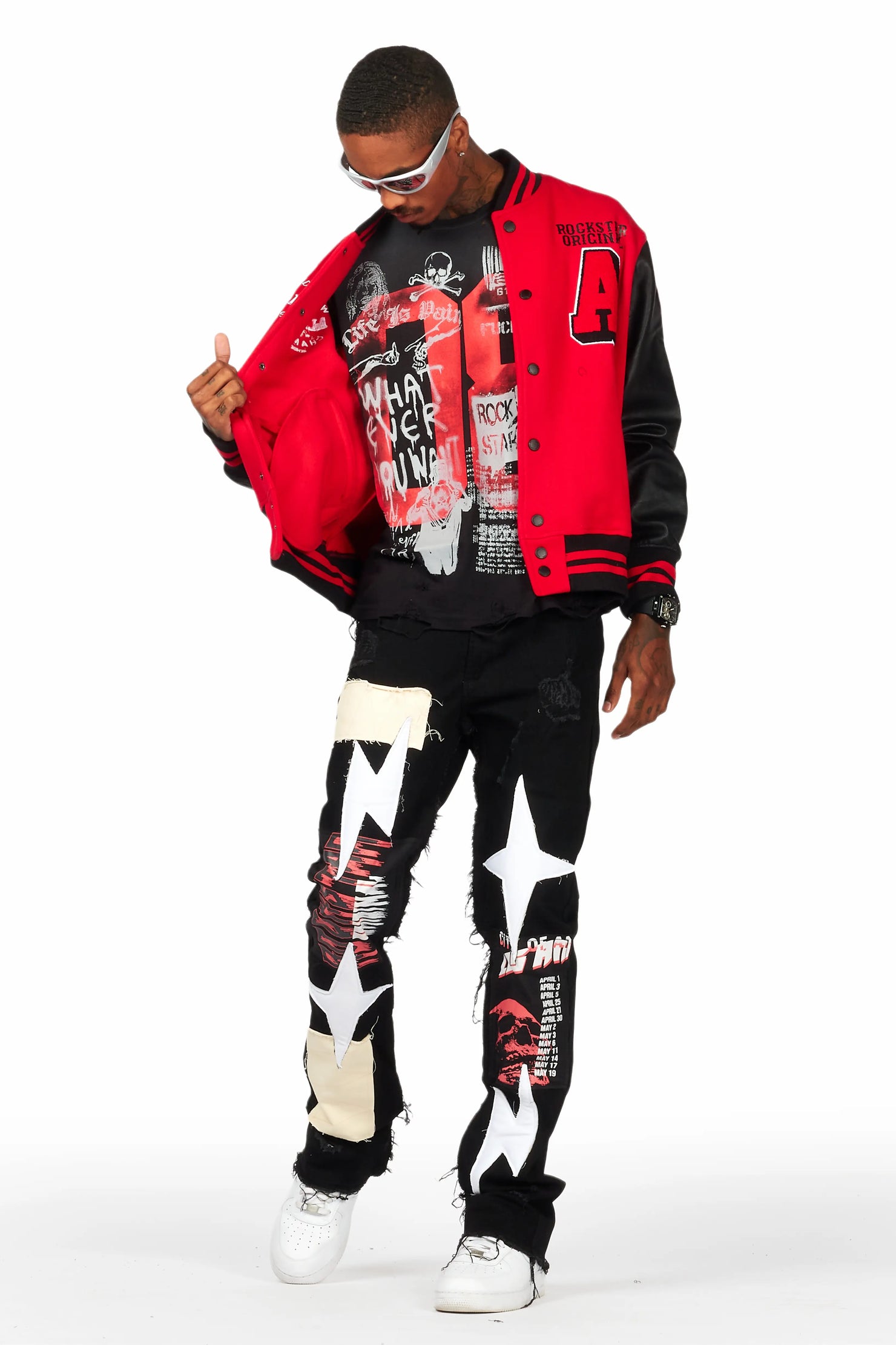 Grill Black Graphic Oversized T-Shirt