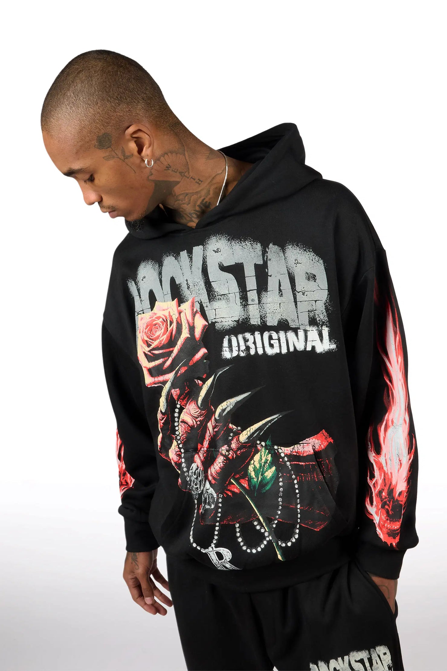 Azyrx Black Hoodie/Baggy Pant Track Set